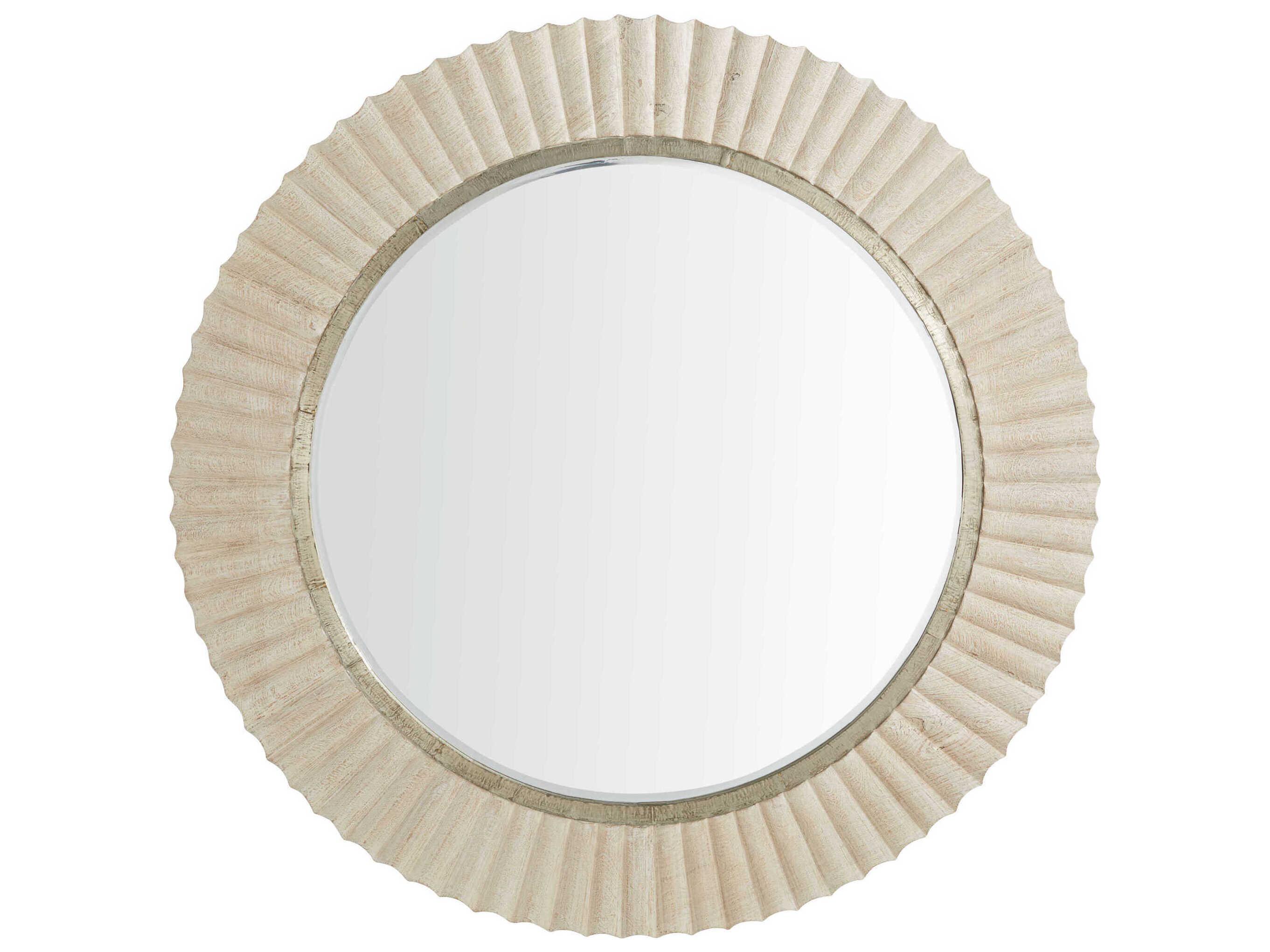 Cyan Design Estriada Cerused White Round Wall Mirror