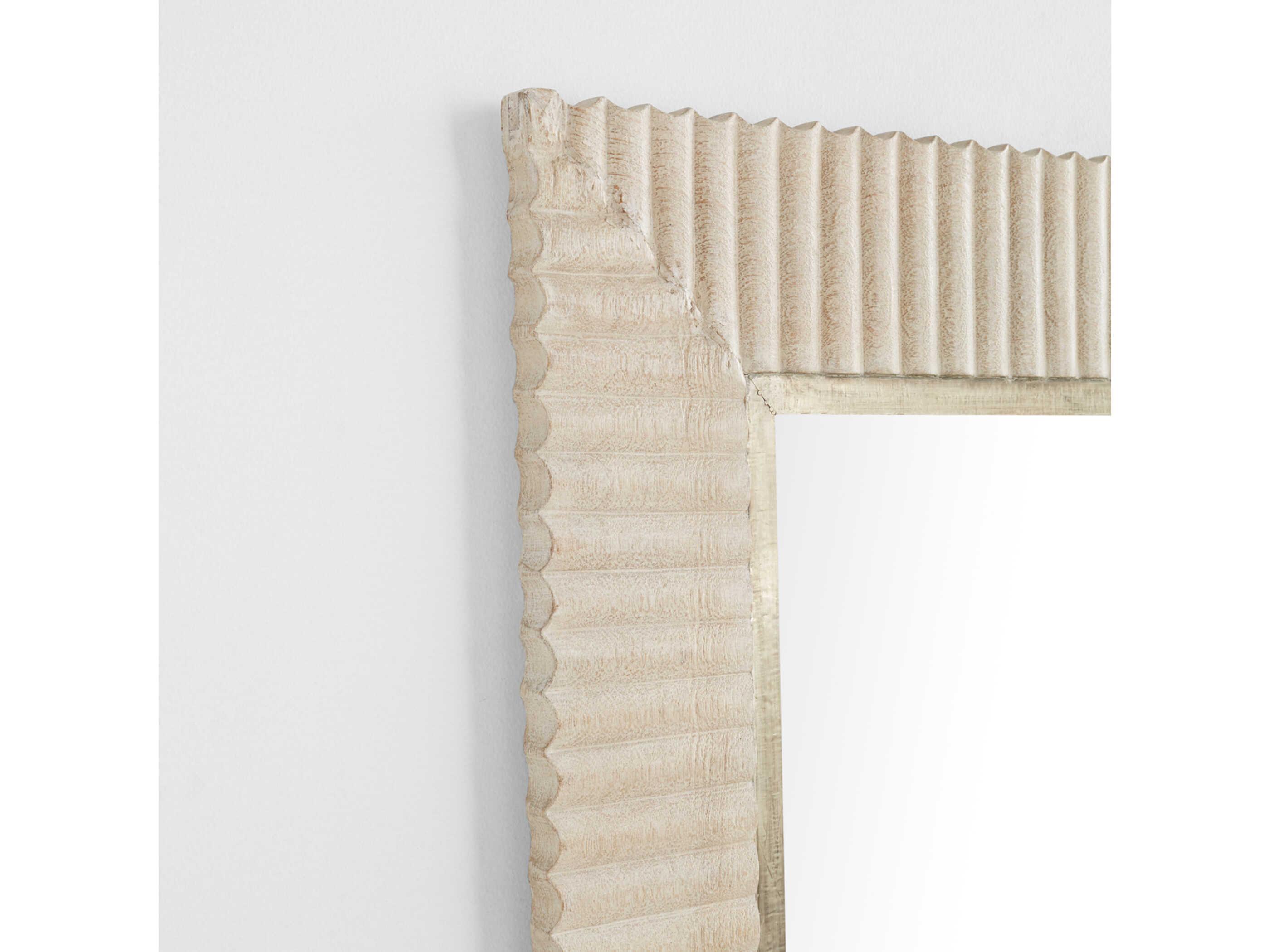 Cyan Design Estriada Cerused White Rectangular Wall Mirror