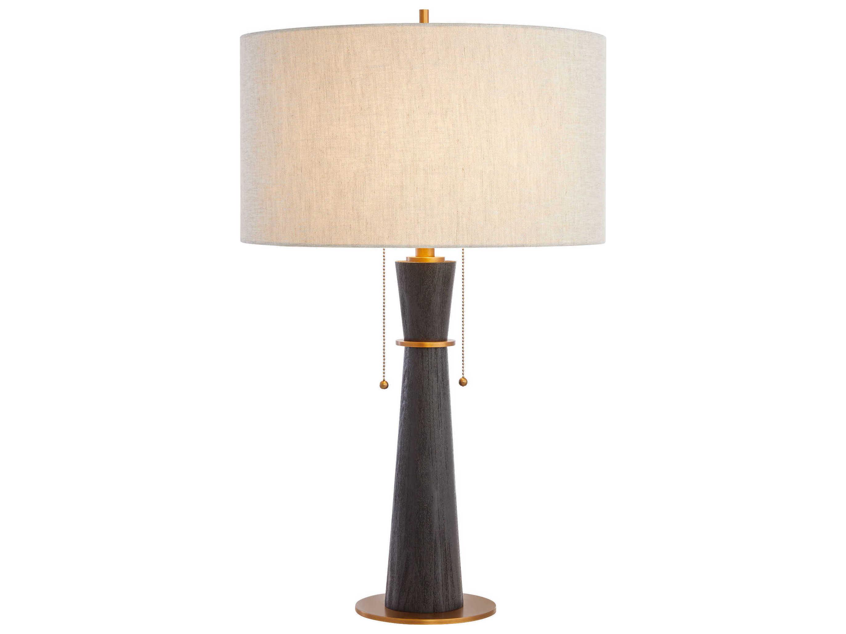 Cyan Design Wright Black Brass Wheat Linen Buffet Lamp