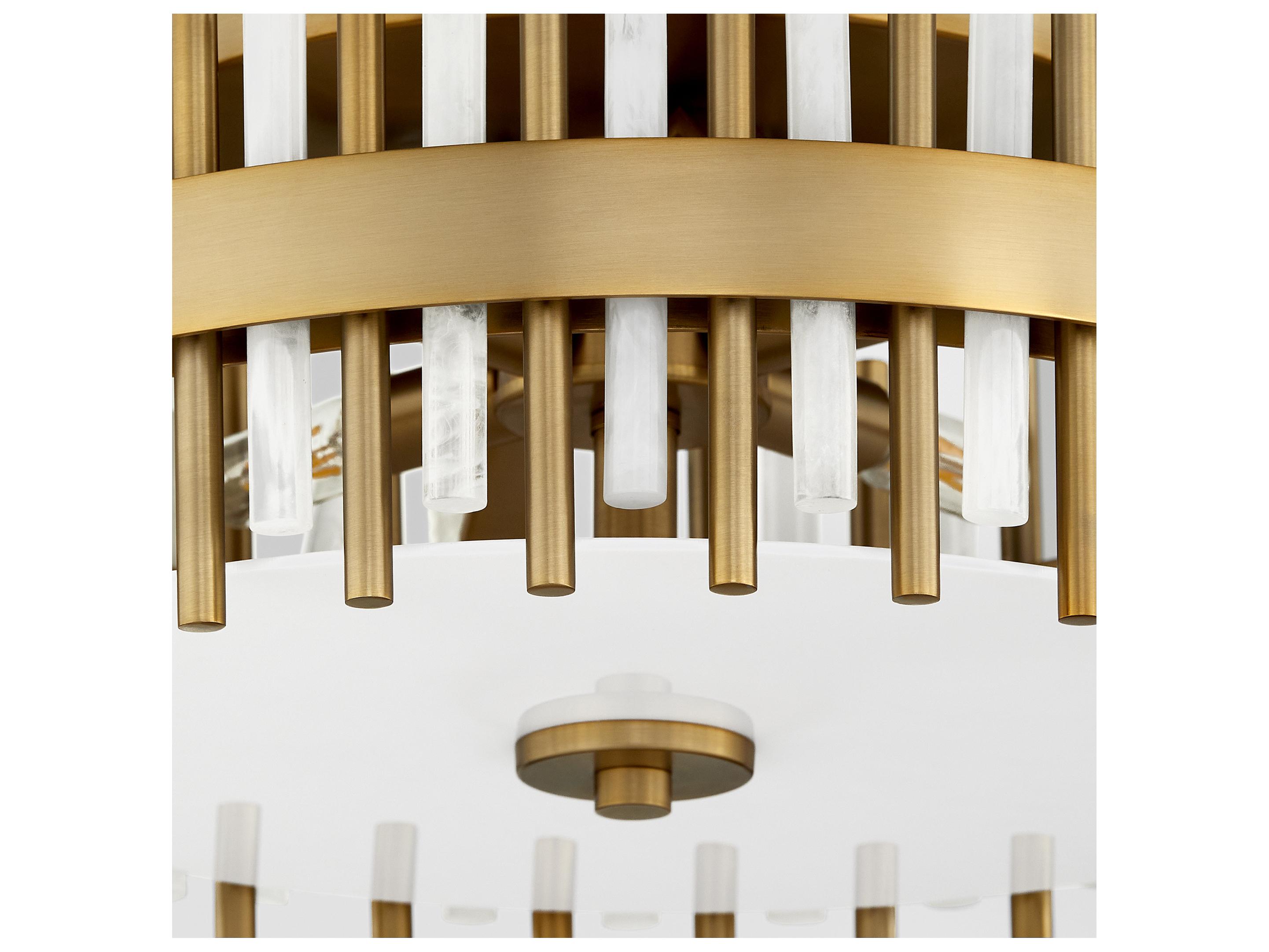 Cyan Design Cassio 4-Light Aged Brass Drum Round Flush Mount