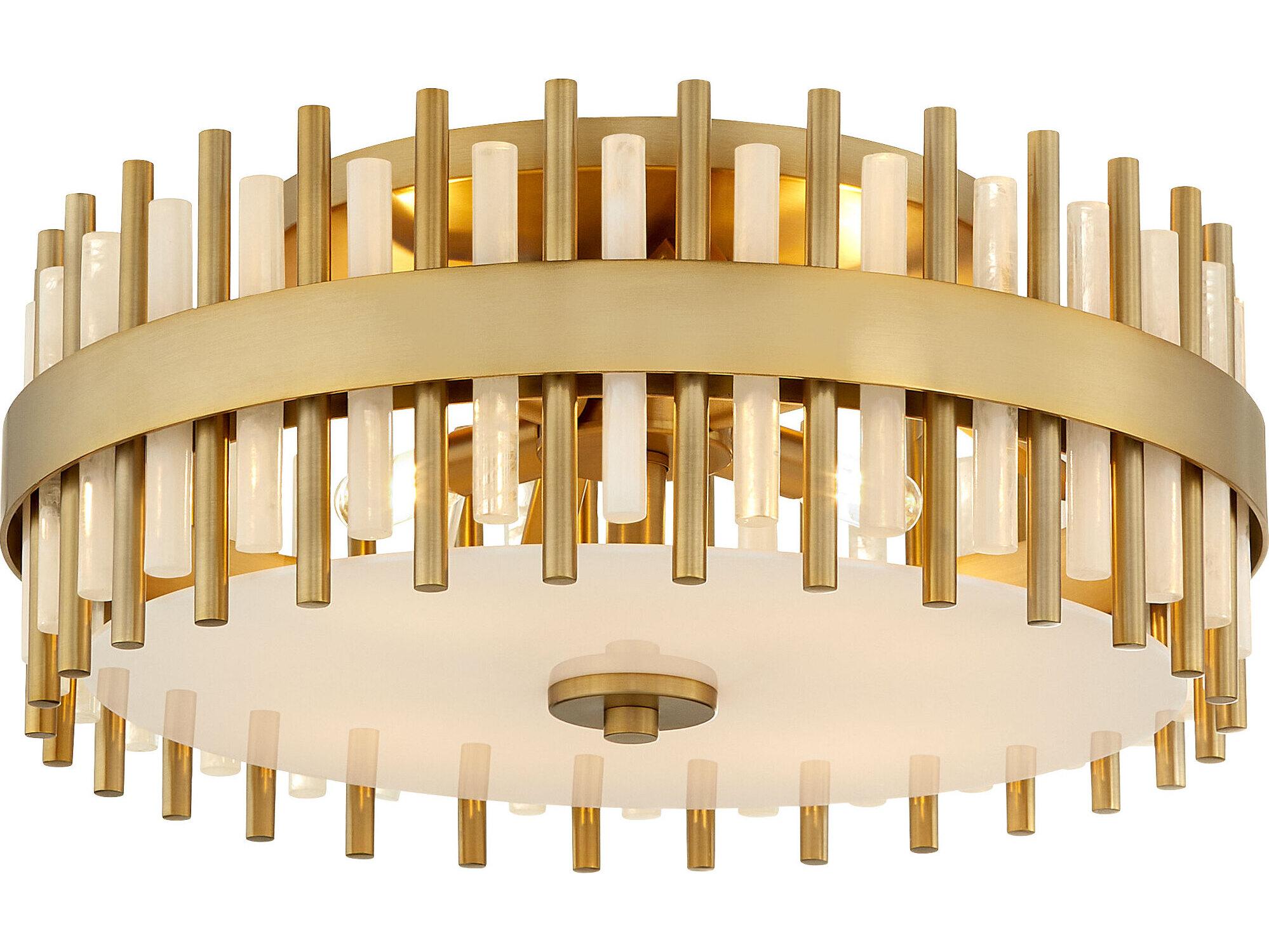 Cyan Design Cassio 4-Light Aged Brass Drum Round Flush Mount