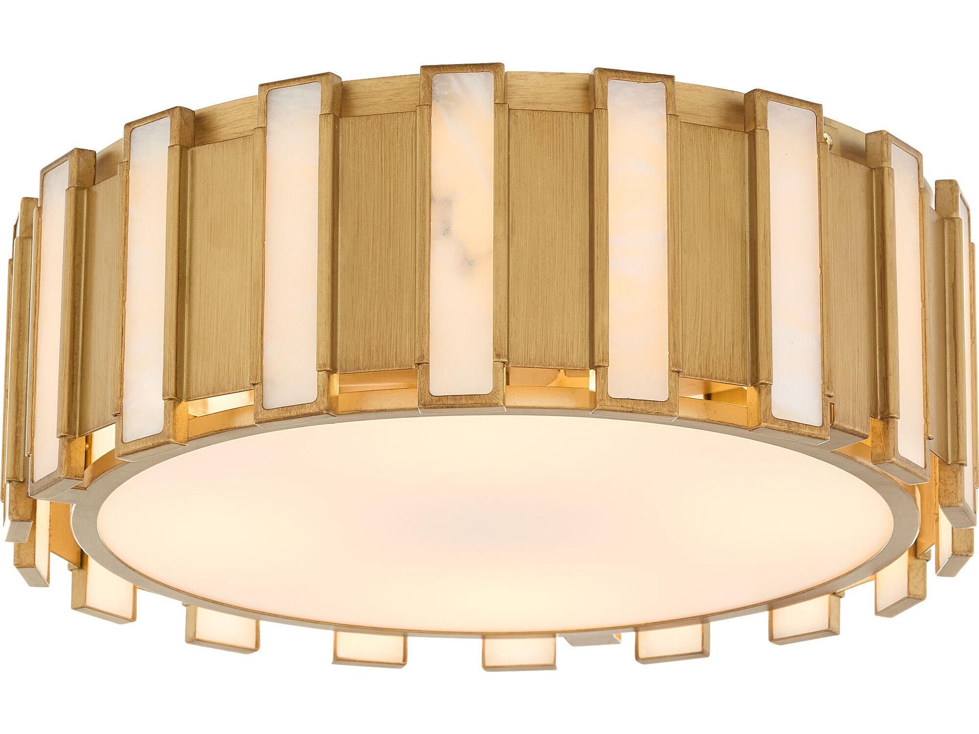 Cyan Design Volterra Aged Brass Drum Round Flush Mount