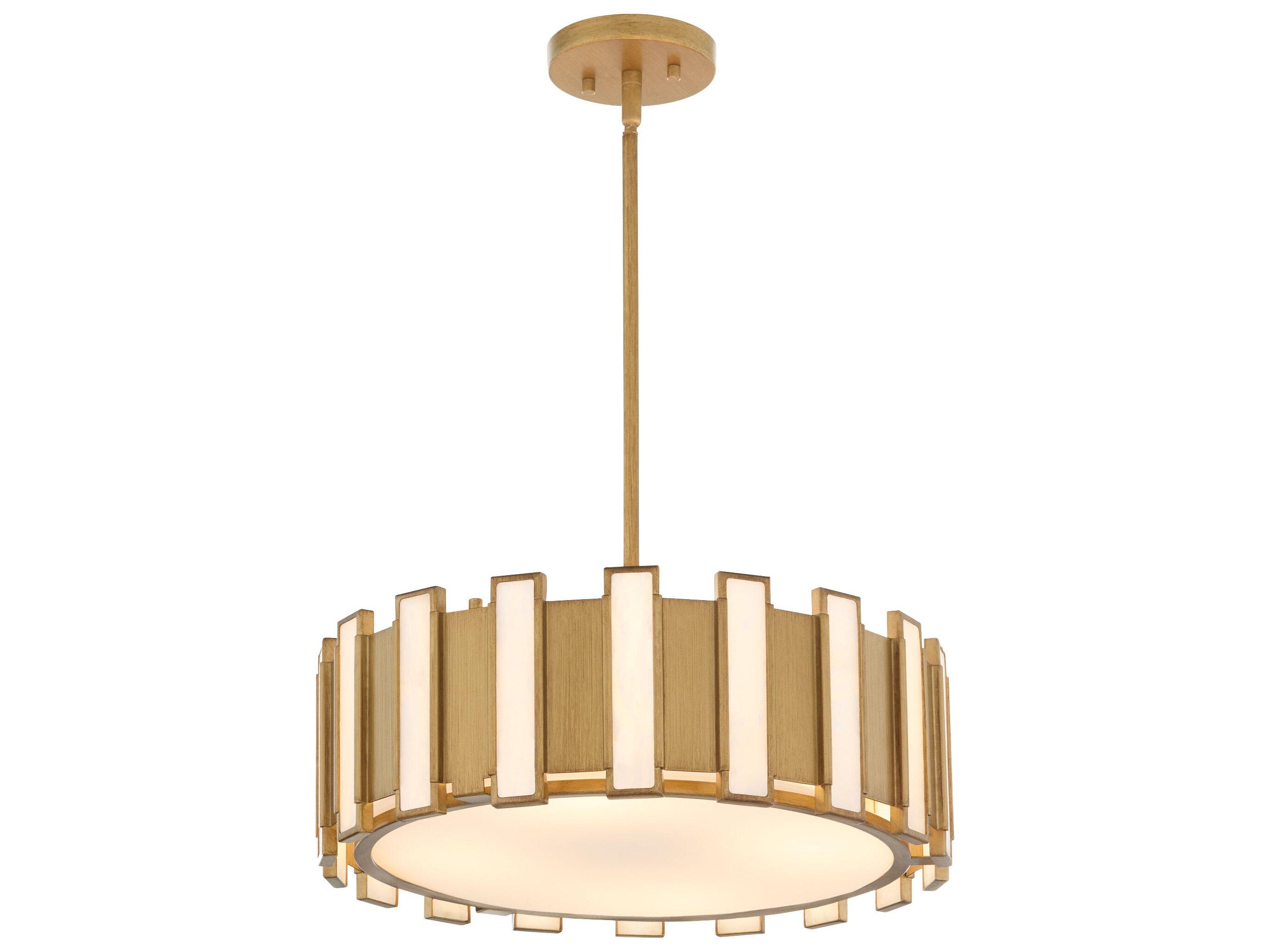 Cyan Design Volterra 4-Light Aged Brass Drum Round Pendant