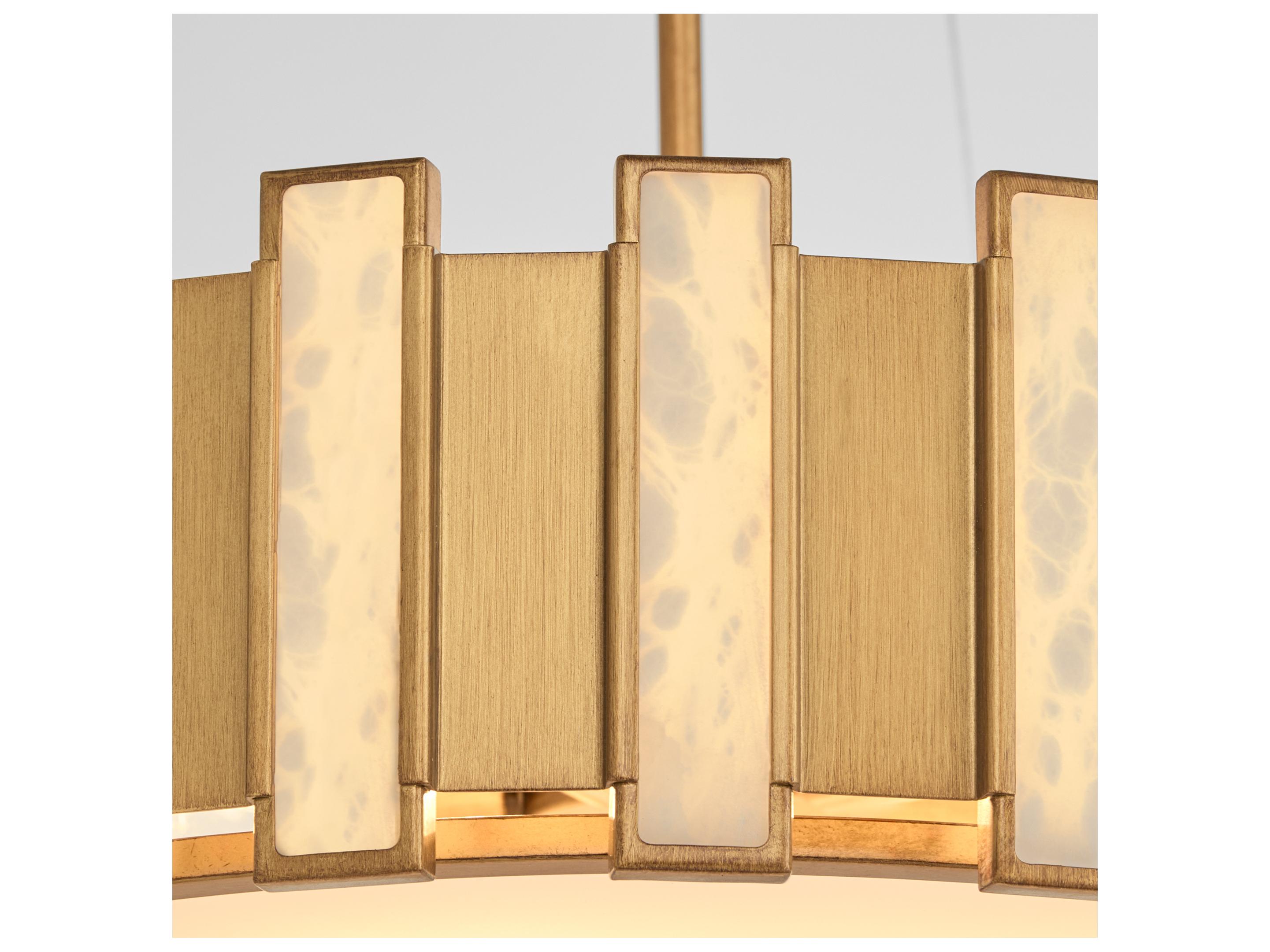 Cyan Design Volterra 5-Light Aged Brass Drum Round Pendant