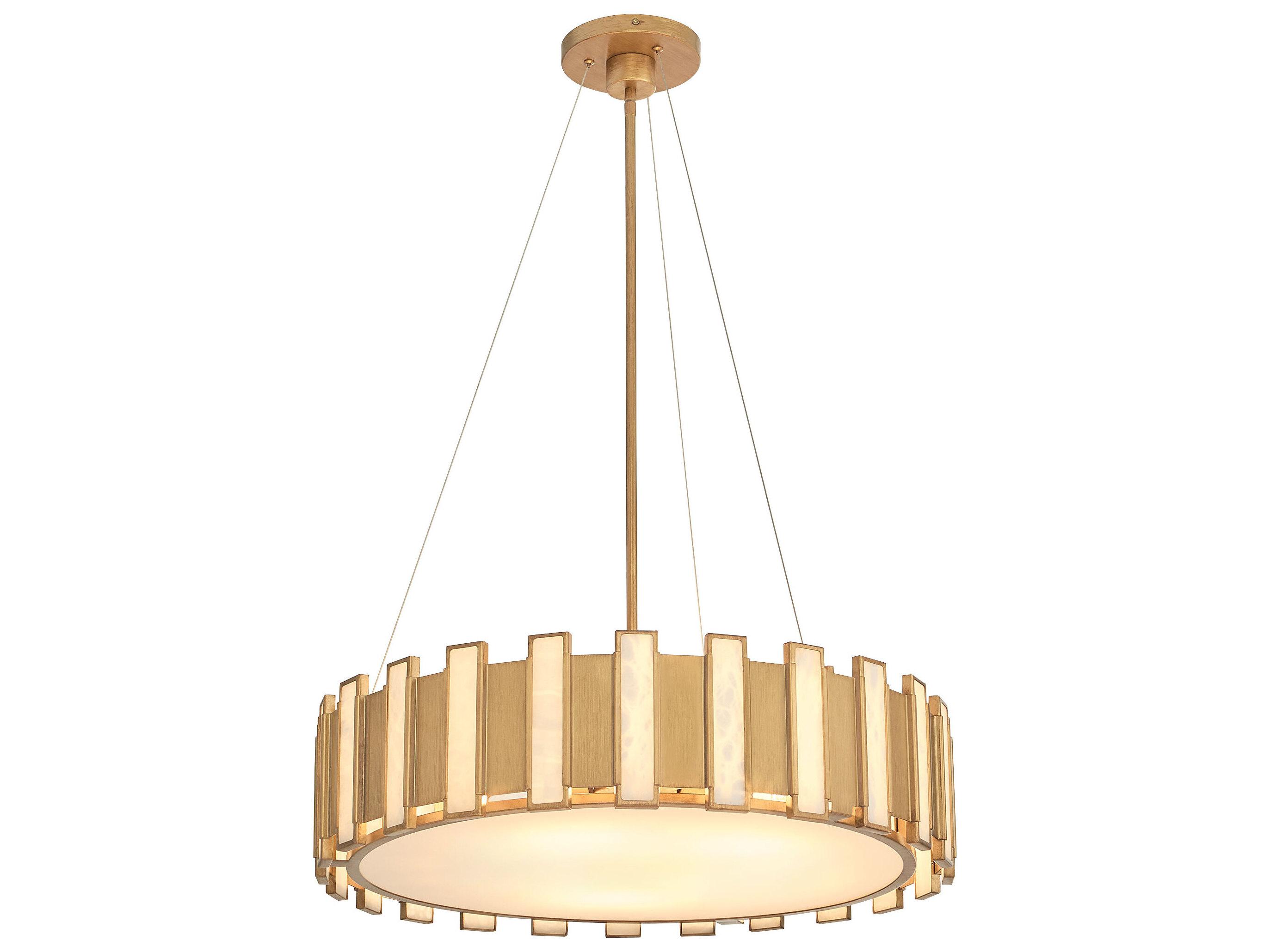 Cyan Design Volterra 5-Light Aged Brass Drum Round Pendant