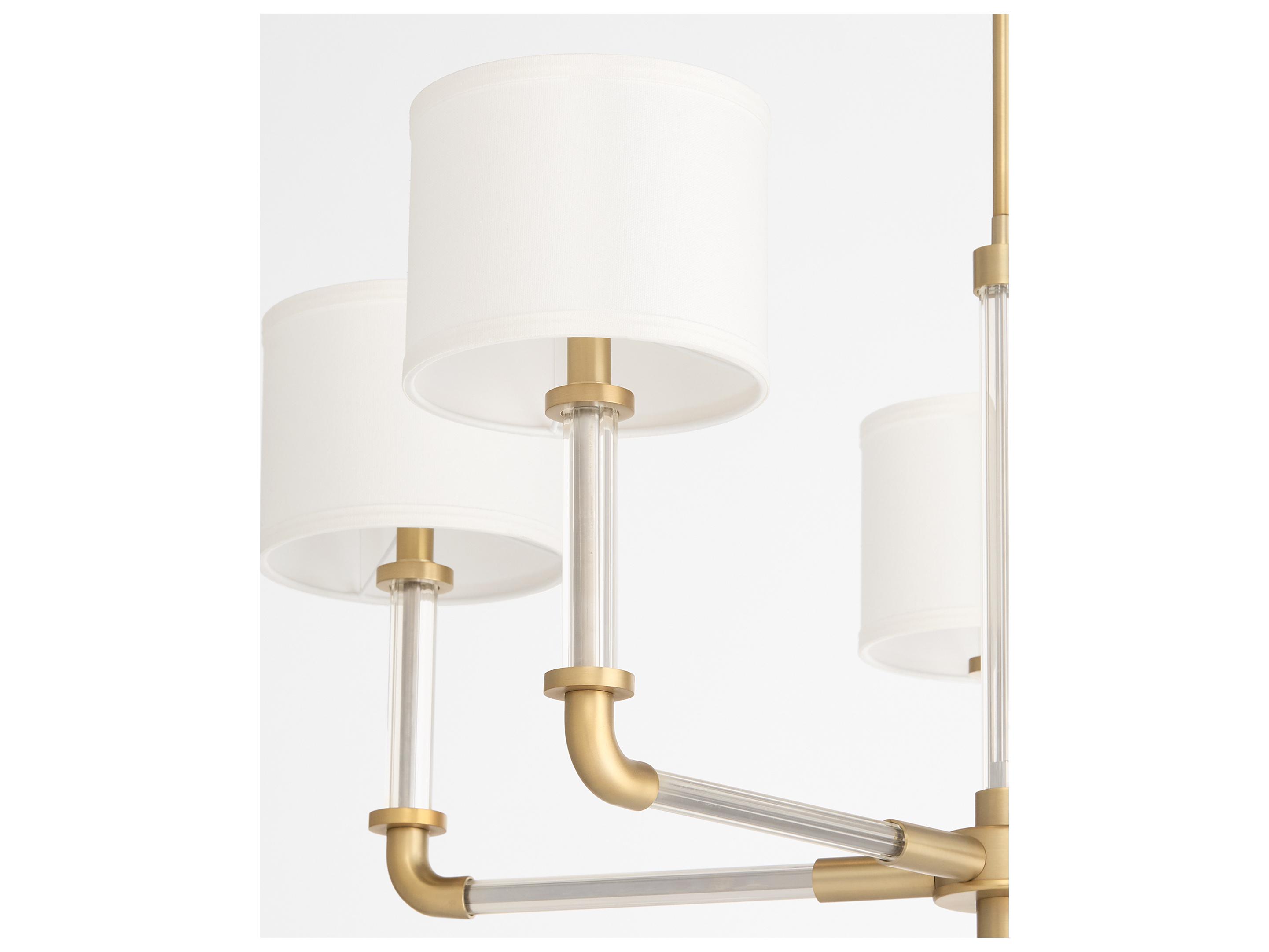 Cyan Design Hightower 5-Light Clear And Aged Brass Candelabra Chandelier