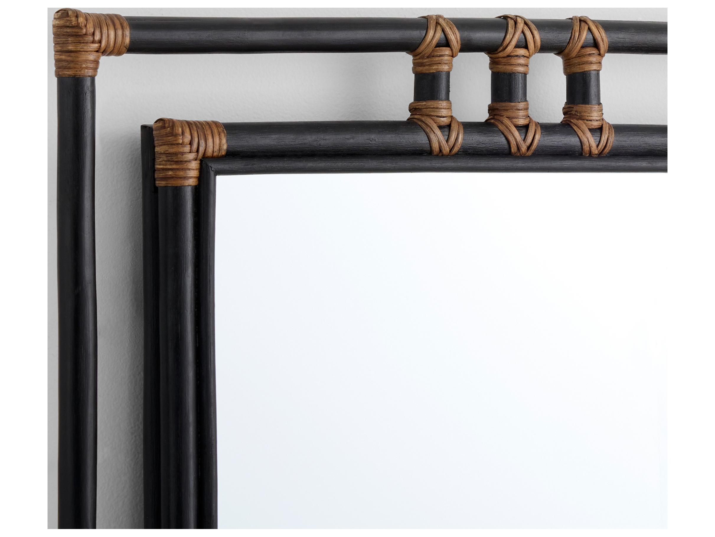 Cyan Design Kampaya Black Natural Rattan Wall Mirror Rectangular