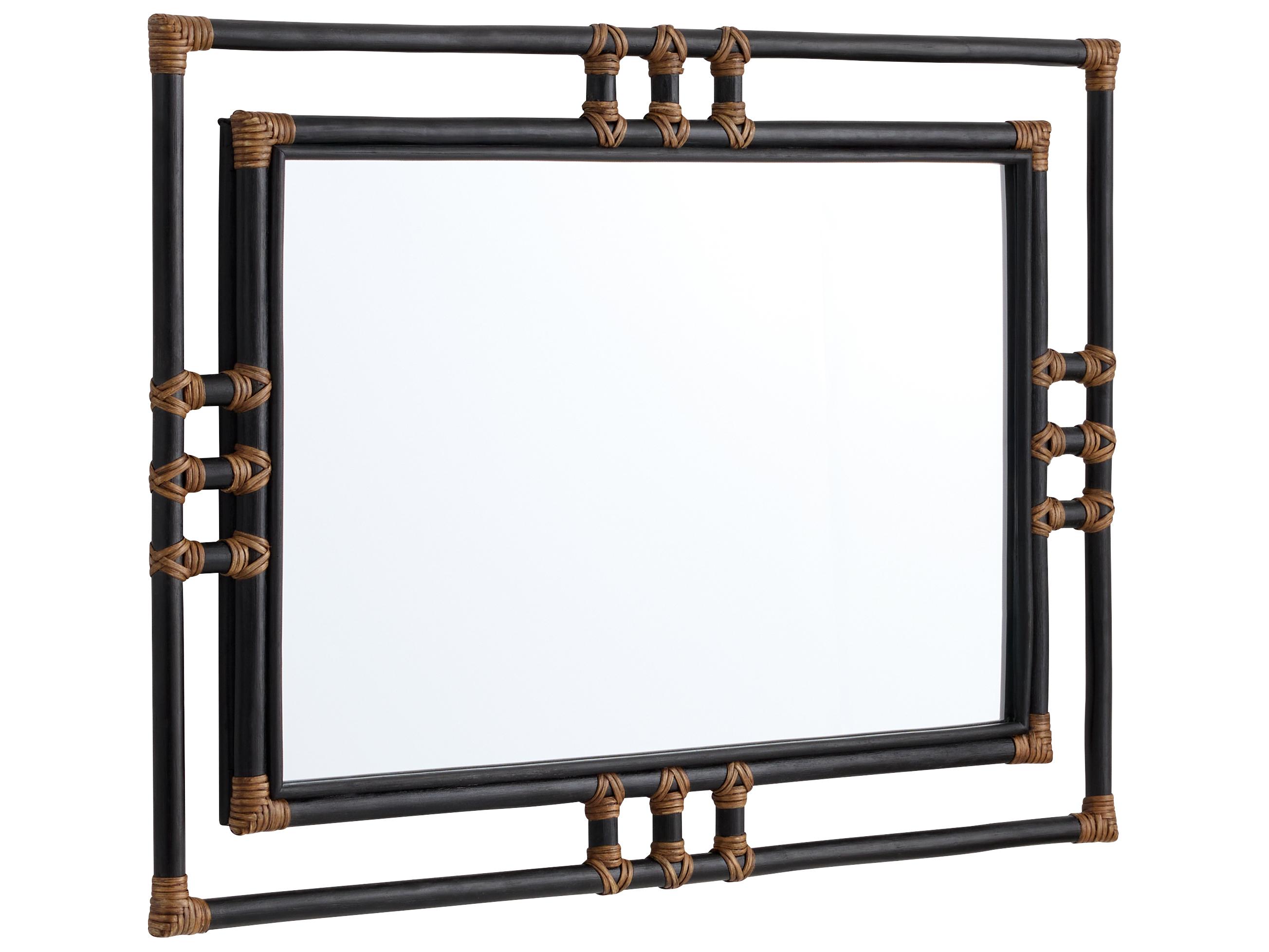 Cyan Design Kampaya Black Natural Rattan Wall Mirror Rectangular