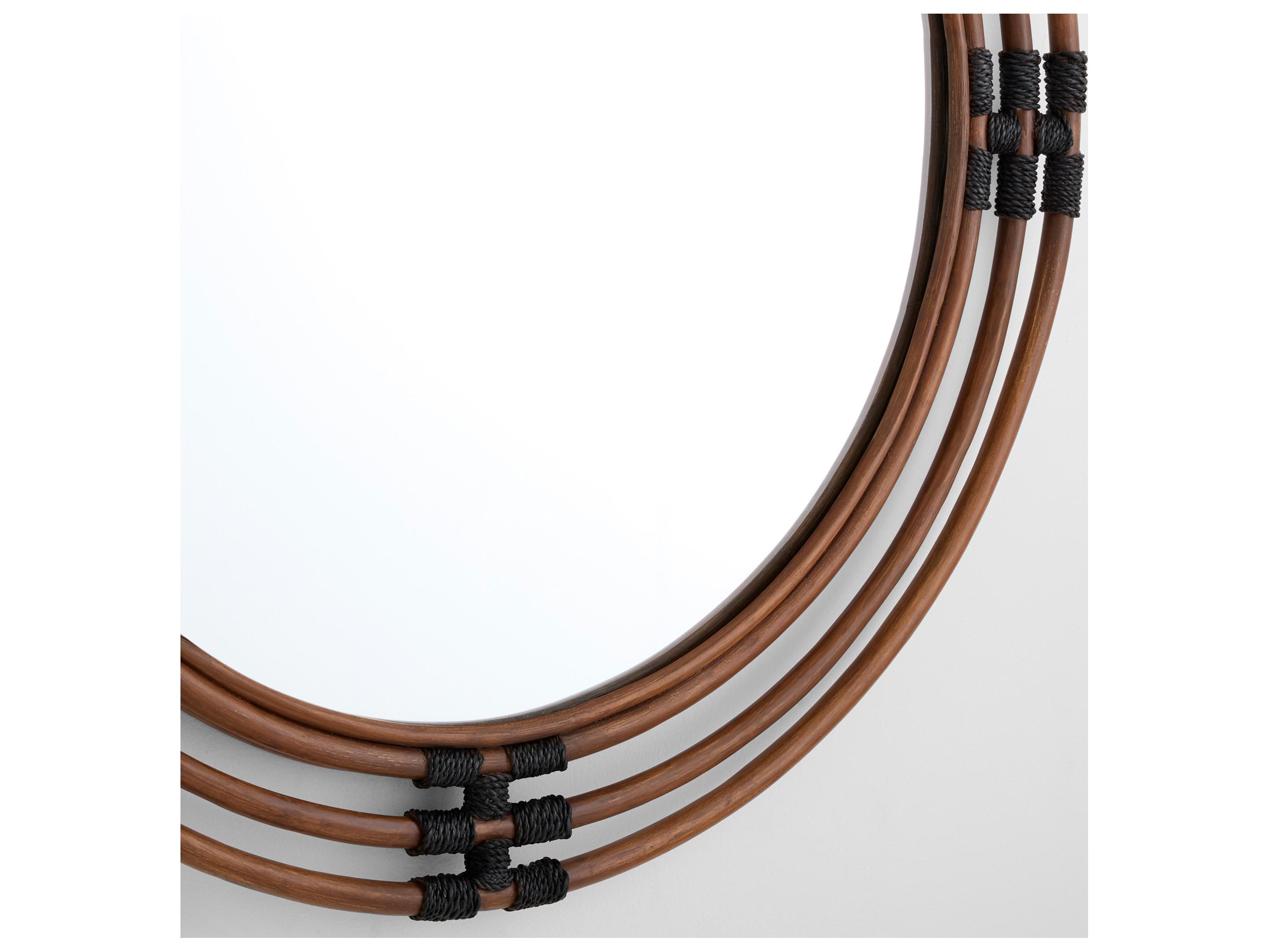 Cyan Design Concentrico Smoke Rattan Black Wall Mirror Oval