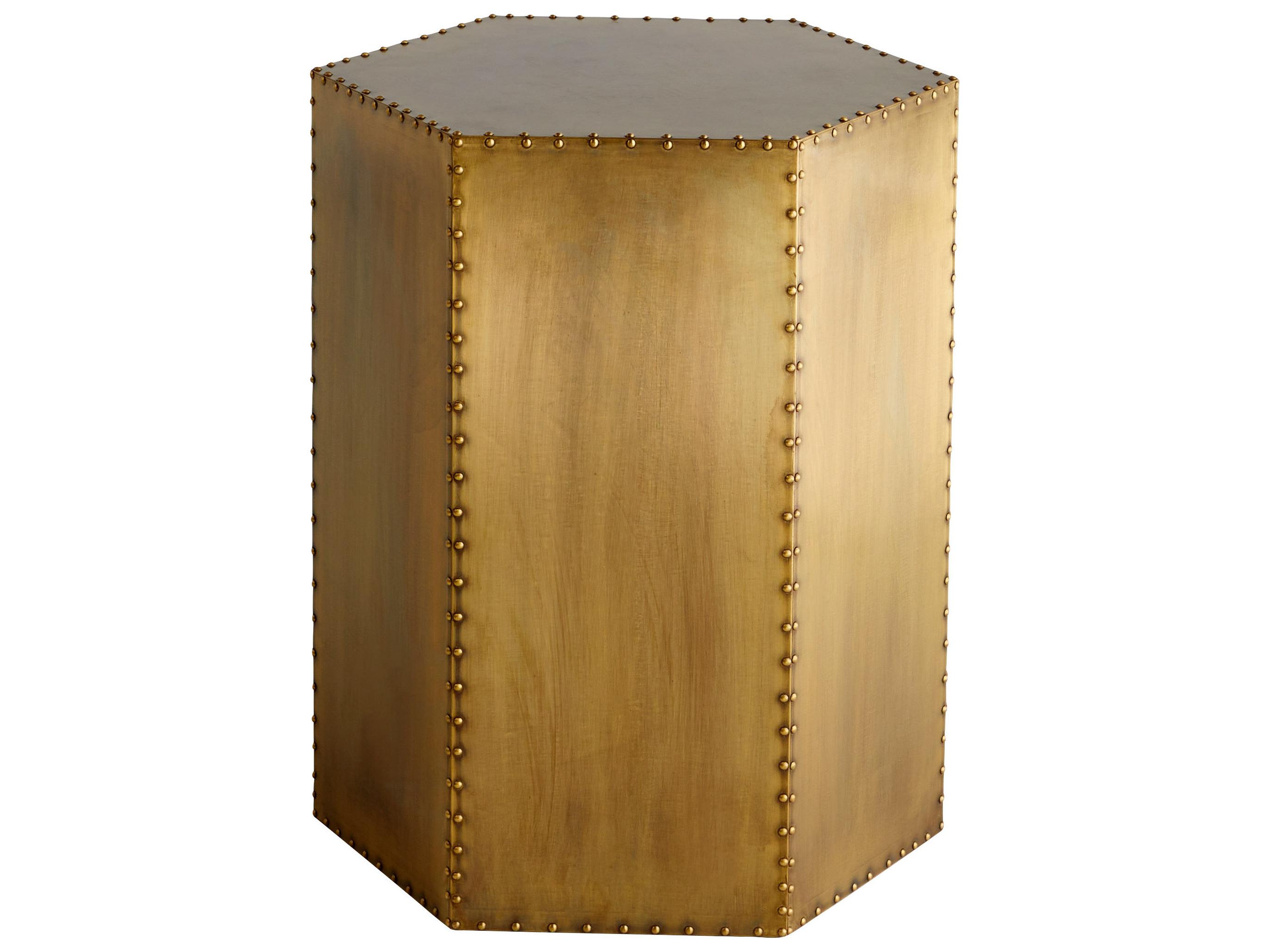 Cyan Design Hexagon Wood Brass End Table