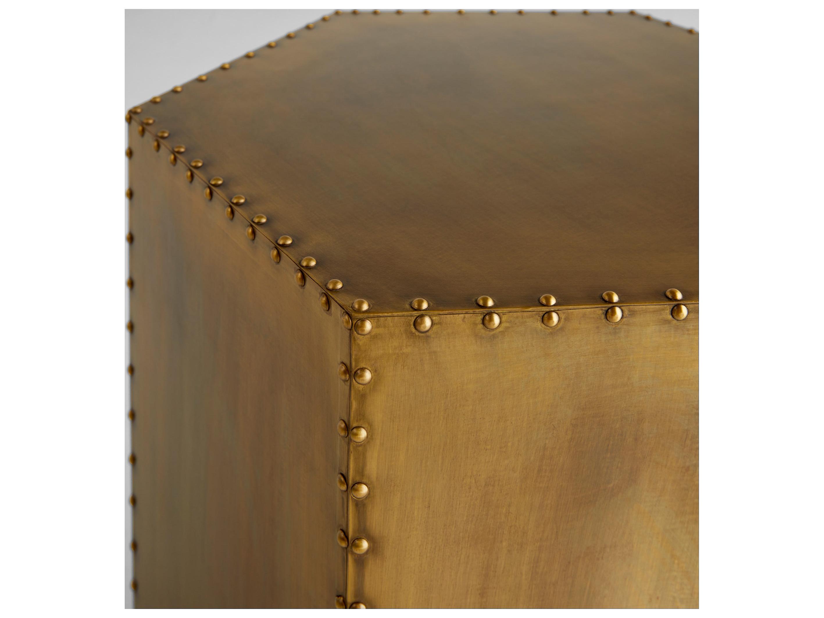 Cyan Design Hexagon Wood Brass End Table