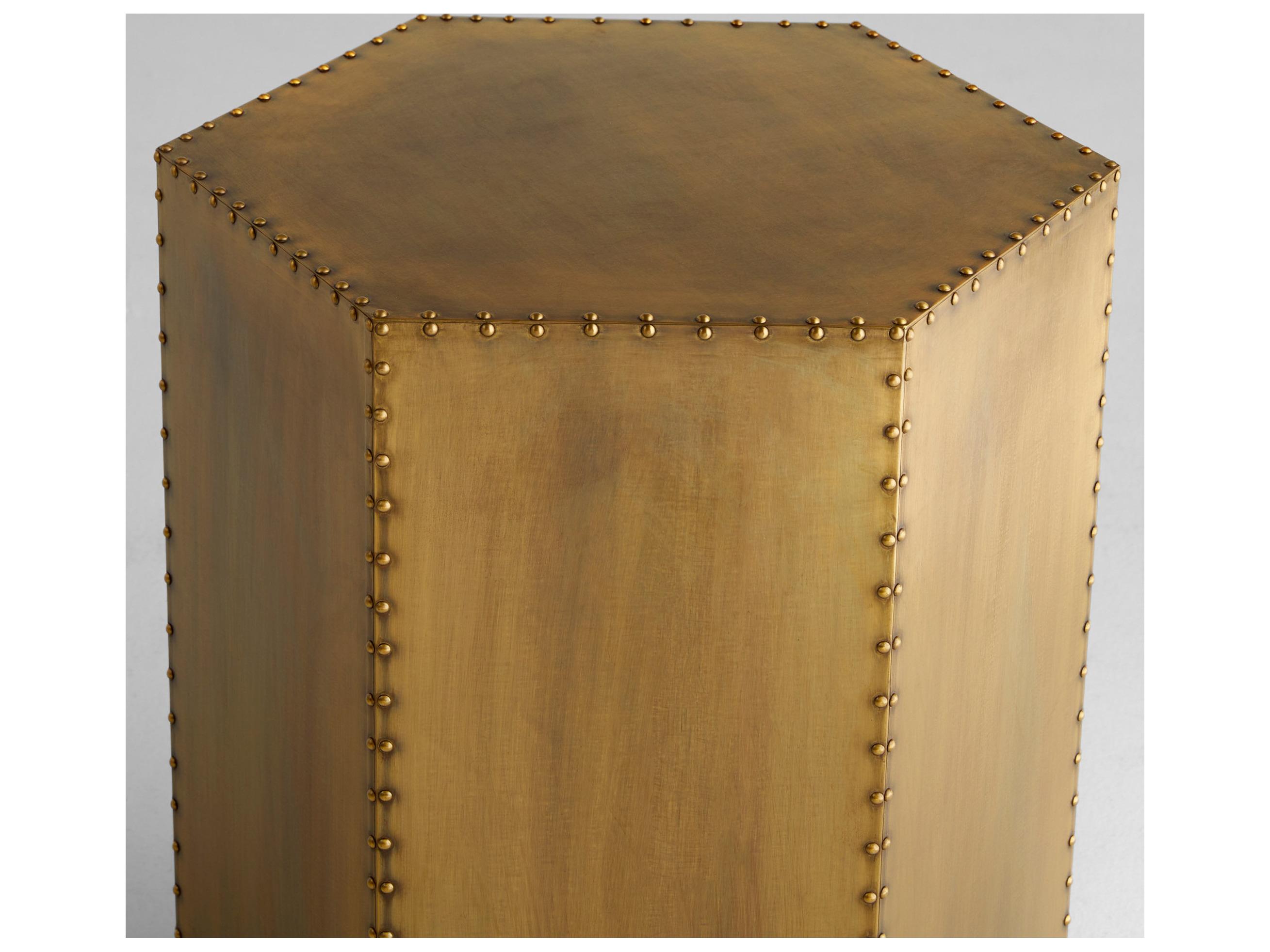 Cyan Design Hexagon Wood Brass End Table