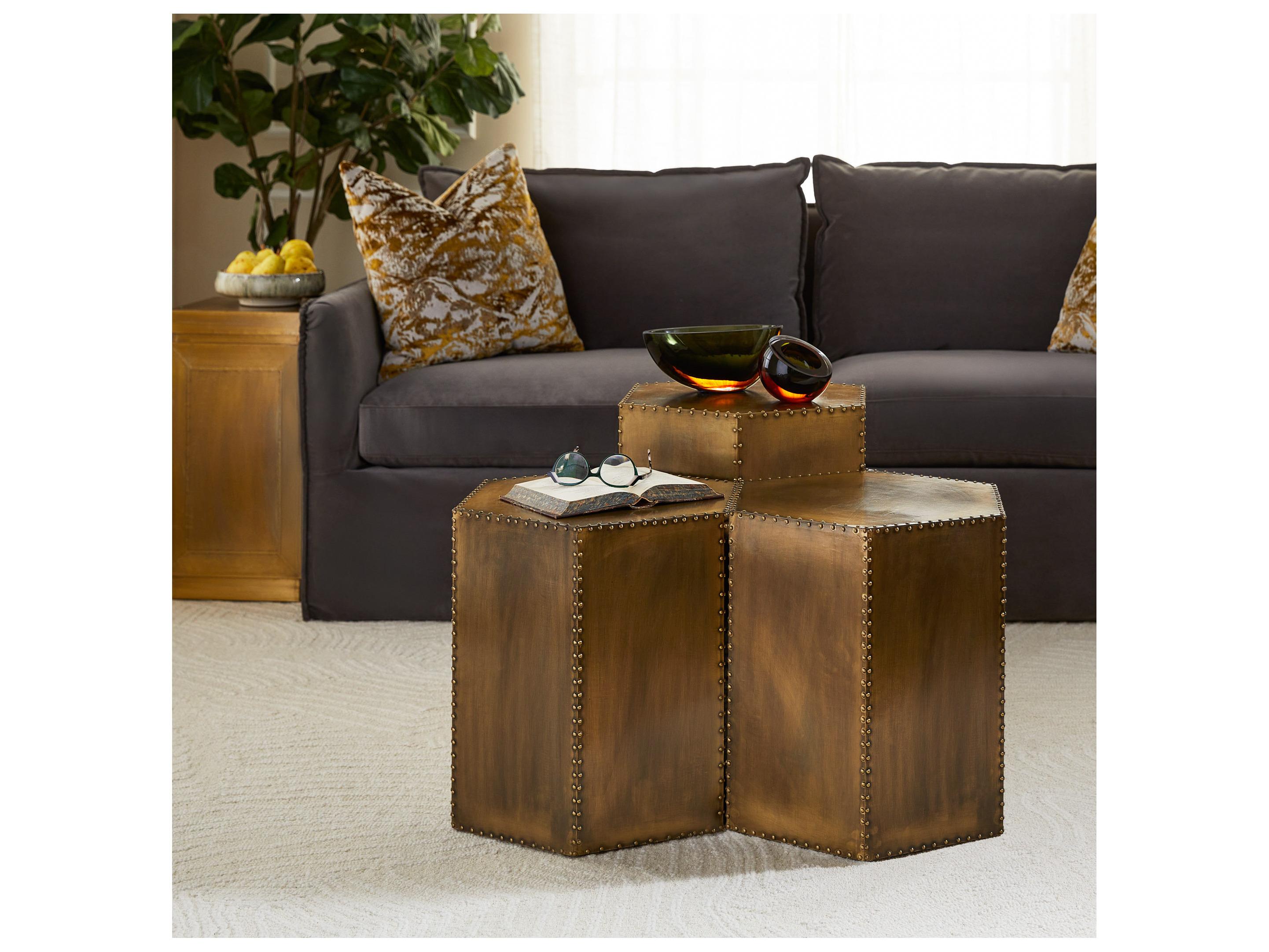 Cyan Design Hexagon Wood Brass End Table