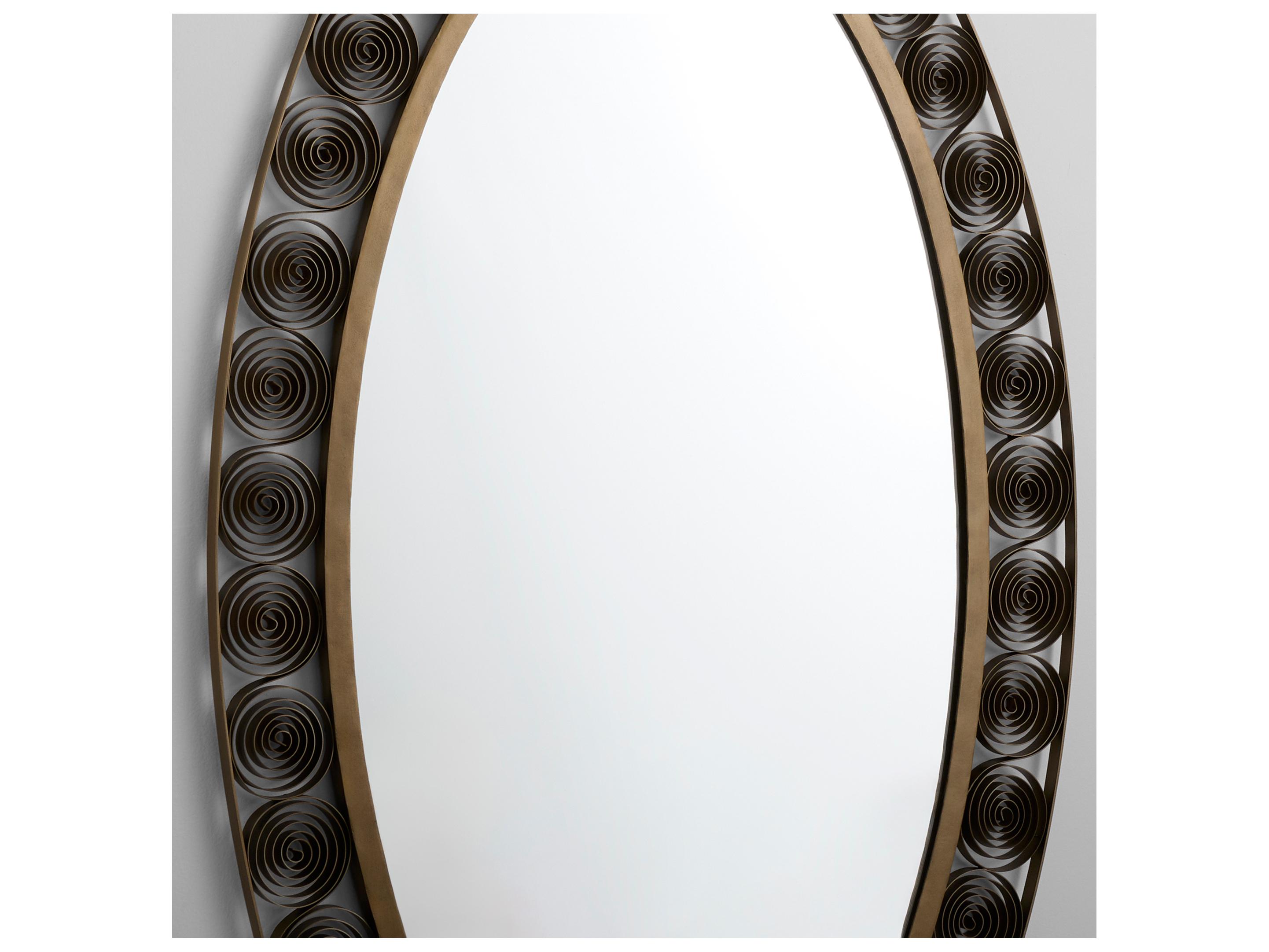 Cyan Design Spiro Torched Brass Wall Mirror Oval
