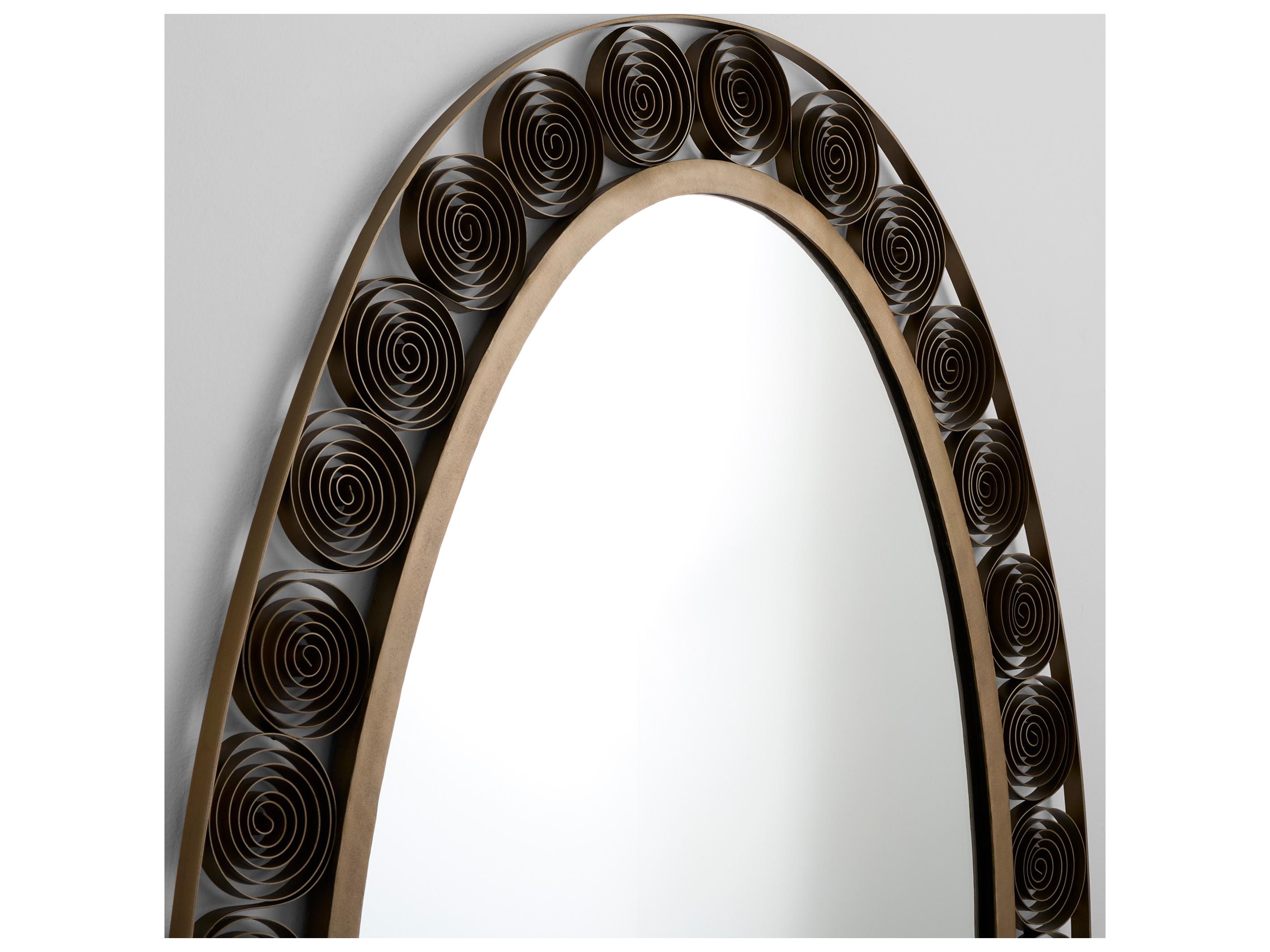 Cyan Design Spiro Torched Brass Wall Mirror Oval