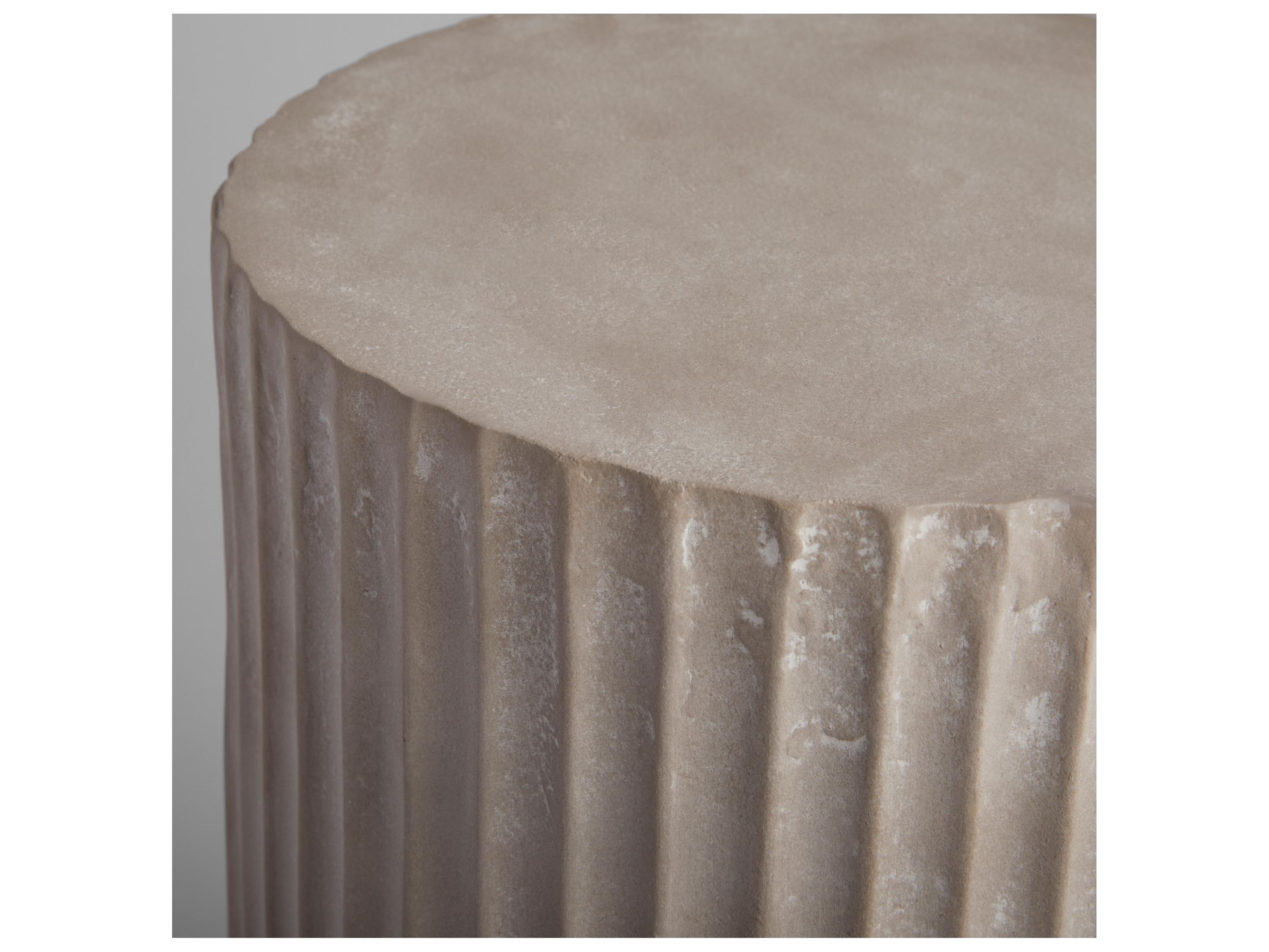 Cyan Design Round Faux Cement Grey End Table