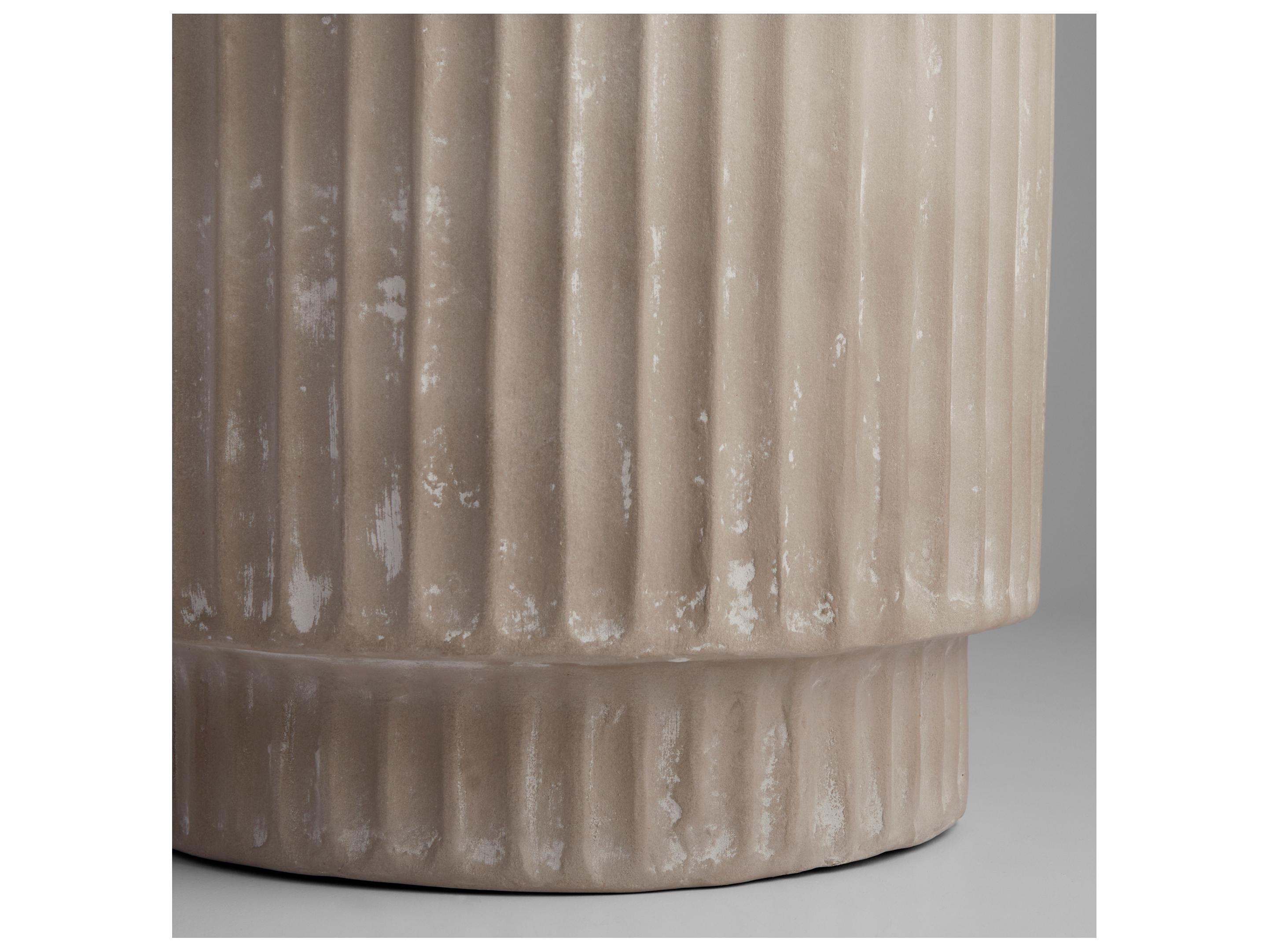 Cyan Design Round Faux Cement Grey End Table