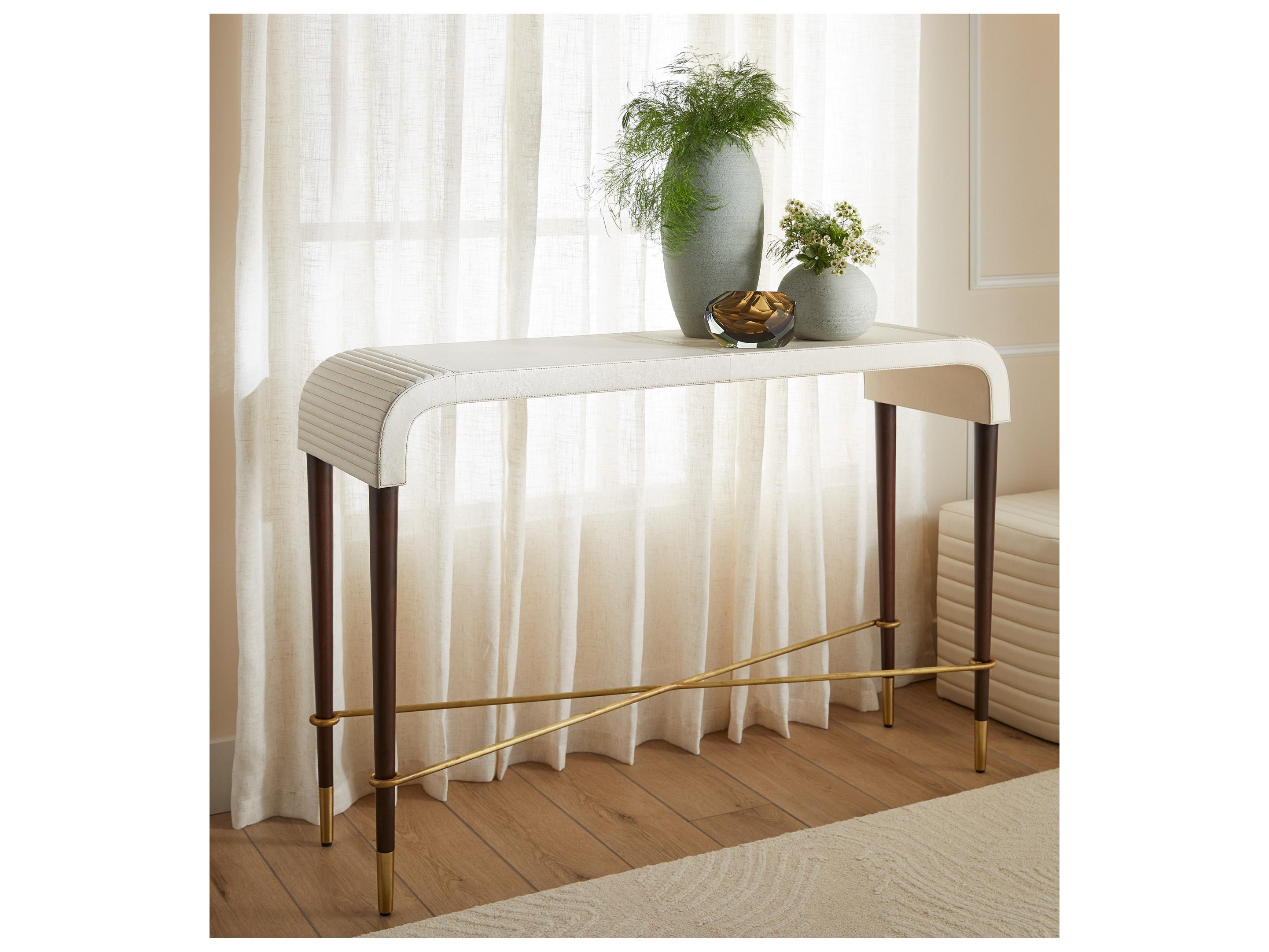 Cyan Design Cream Leather Ottoman