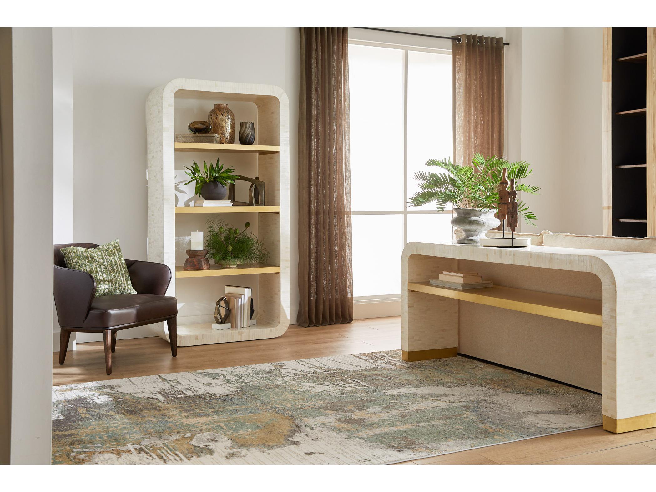 Cyan Design Rectangular Bone Brass Console Table