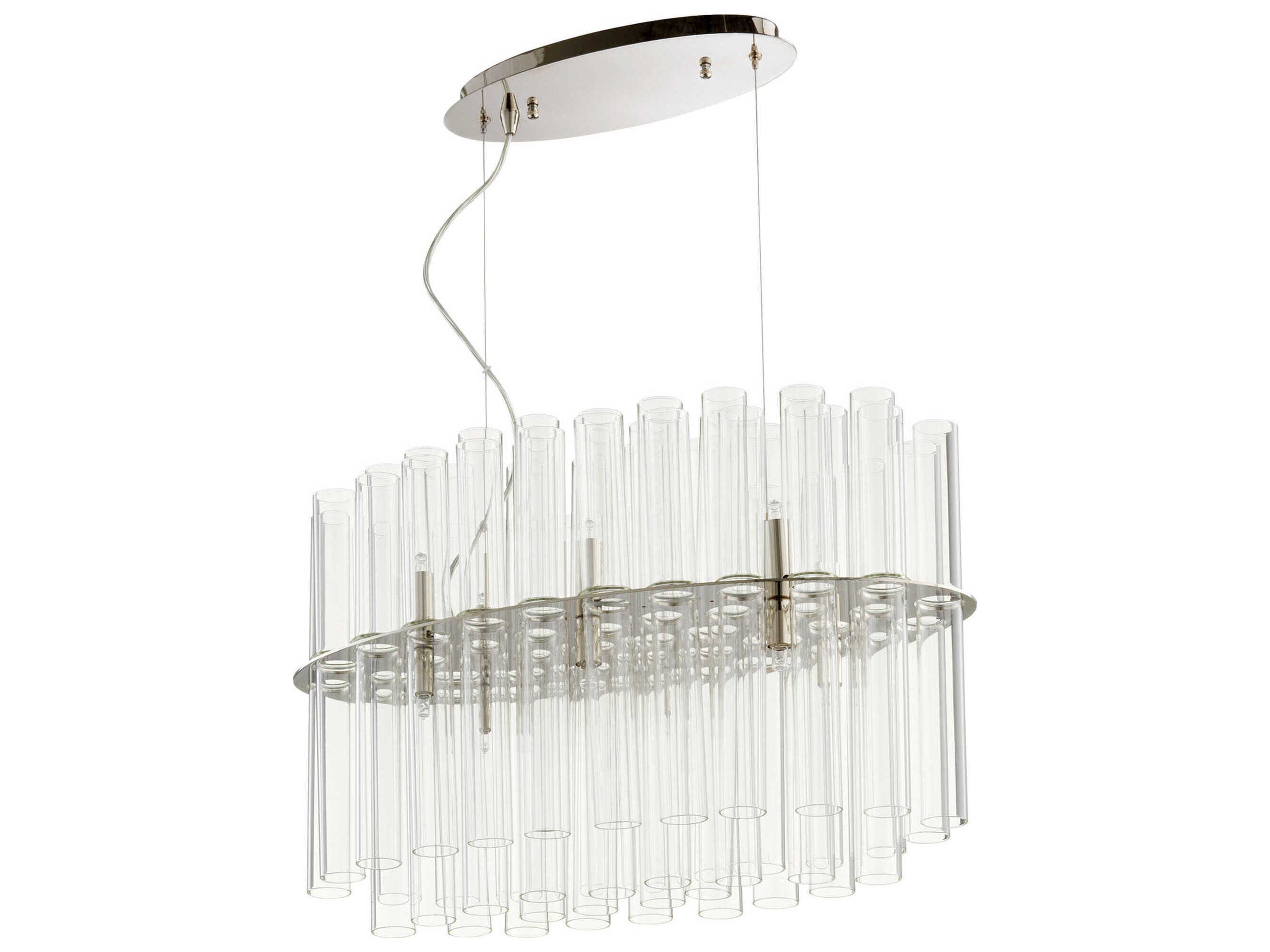 Cyan Design 12-Light Polished Nickel Glass Cylinder Linear Island Pendant