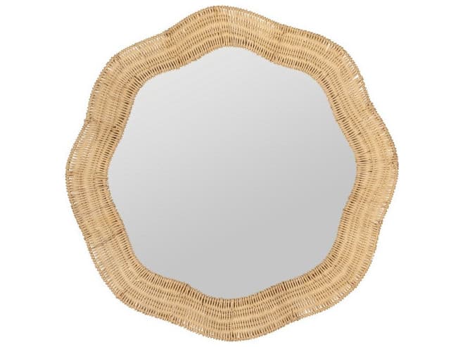 Cooper Classics Erin Gates Scalloped Linden Round Wall Mirror