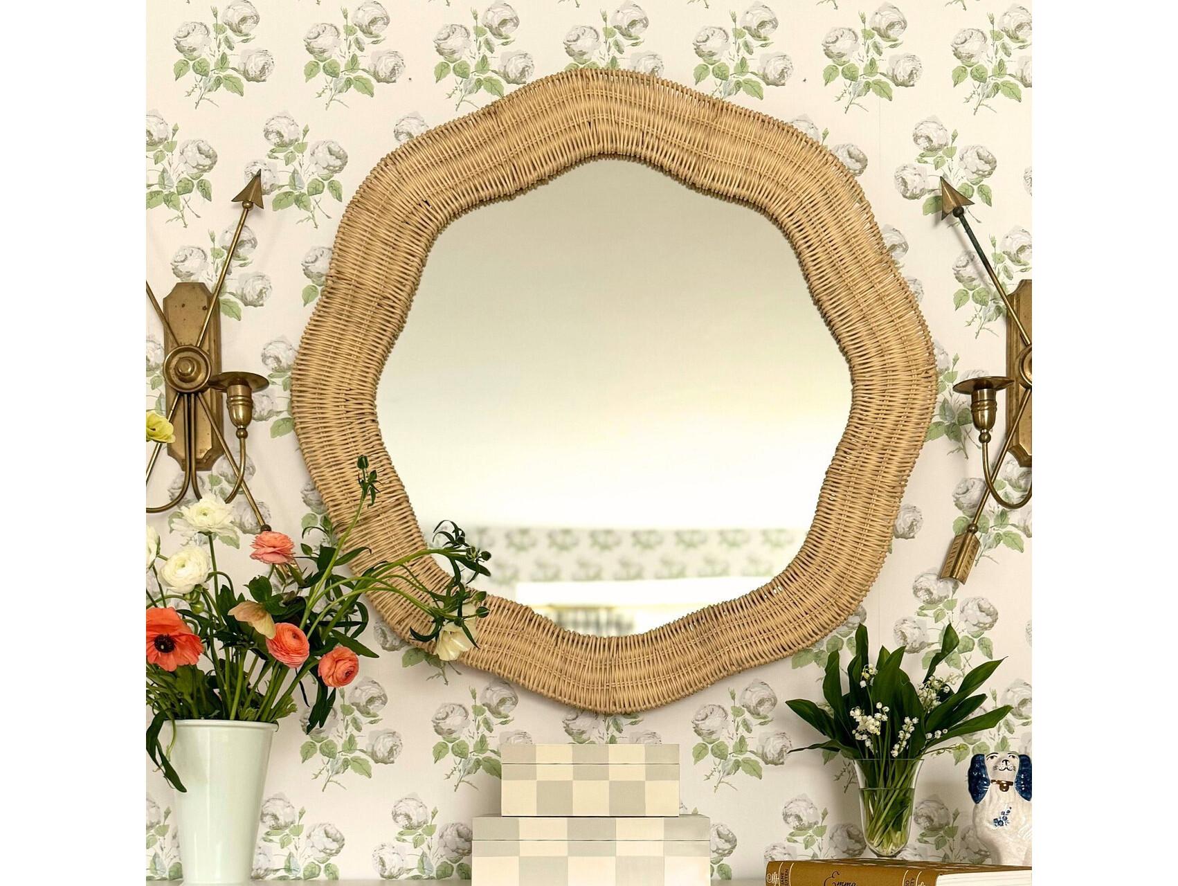 Cooper Classics Erin Gates Scalloped Linden Round Wall Mirror