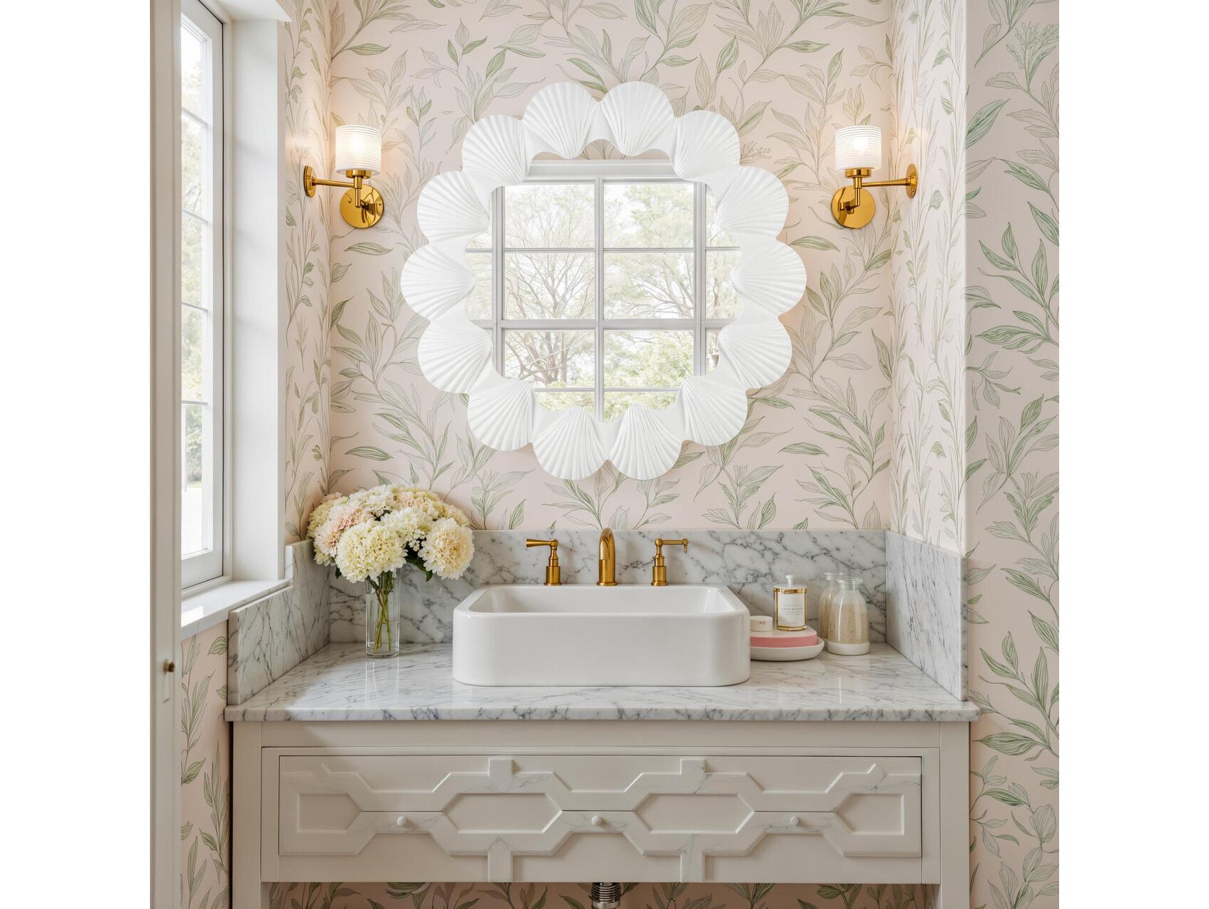 Cooper Classics Megan Molten Bunny Round Wall Mirror