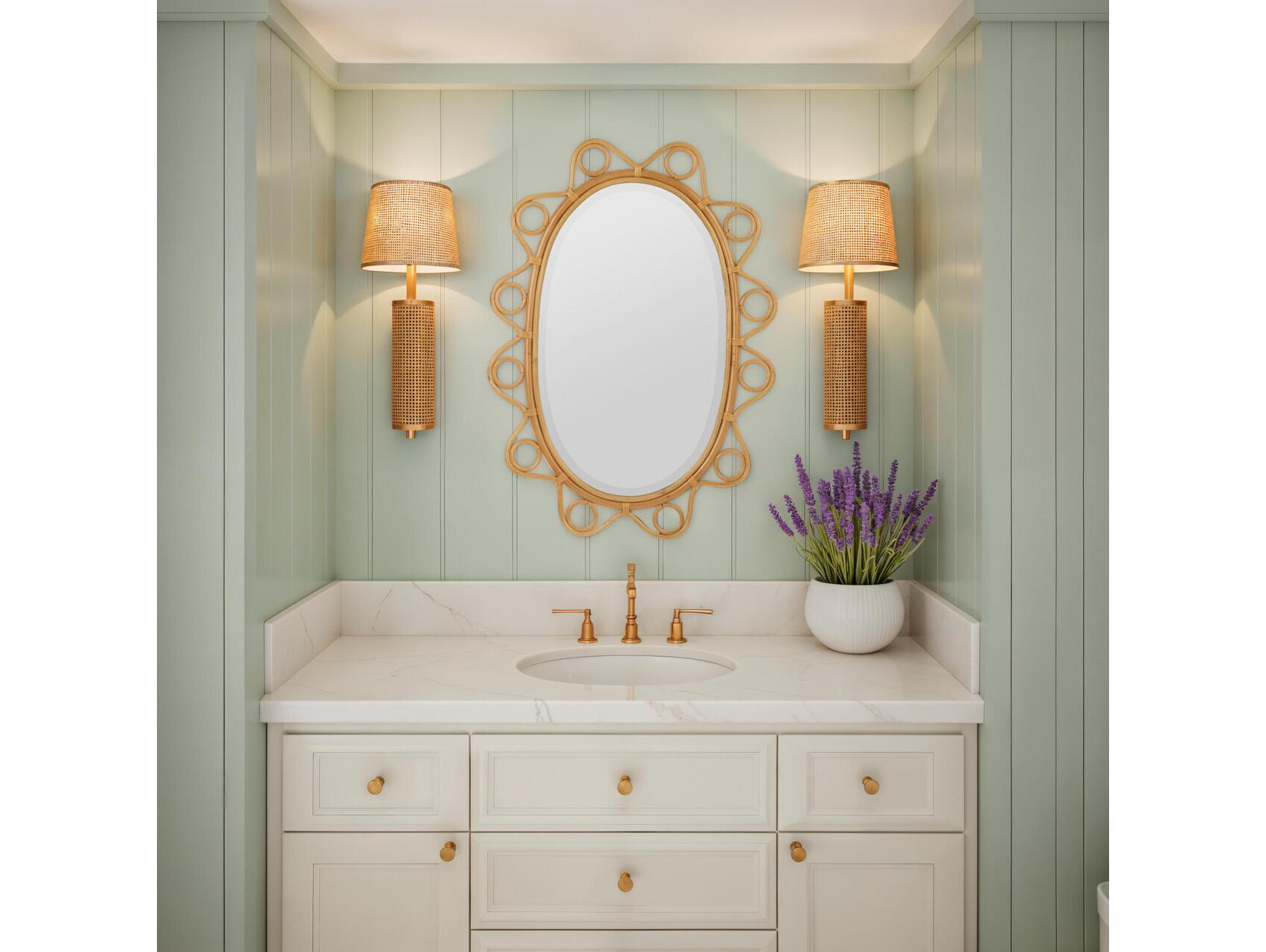 Cooper Classics Park and Oak Elin Oval Wall Mirror