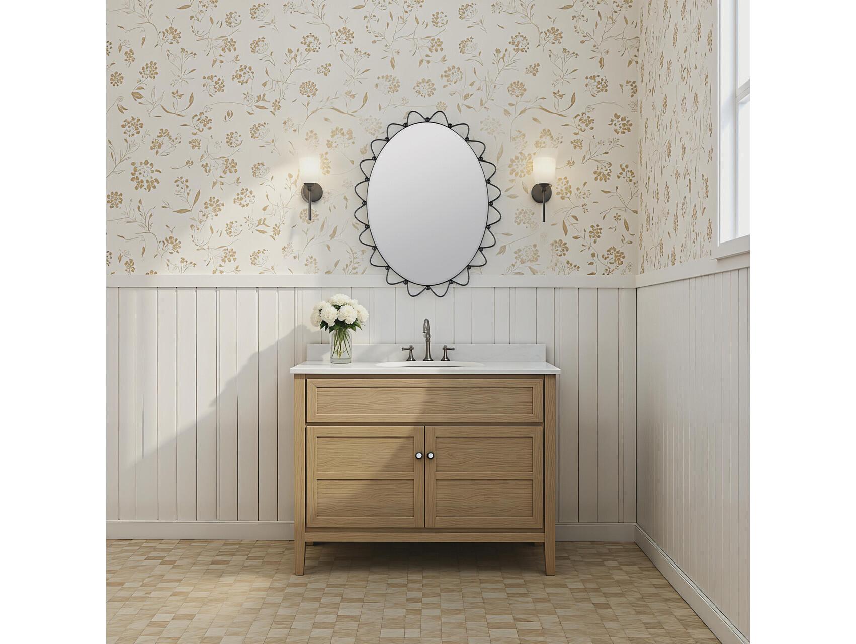 Cooper Classics Park and Oak Sienna Oval Wall Mirror