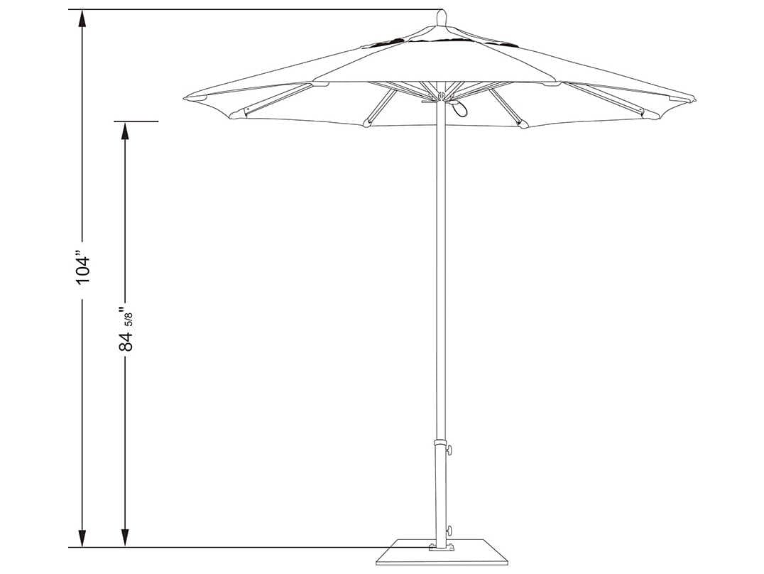 California Patio Umbrella Custom Rodeo Series 7.5 Foot Octagon Market Aluminum Patio Umbrella with Push Lift System