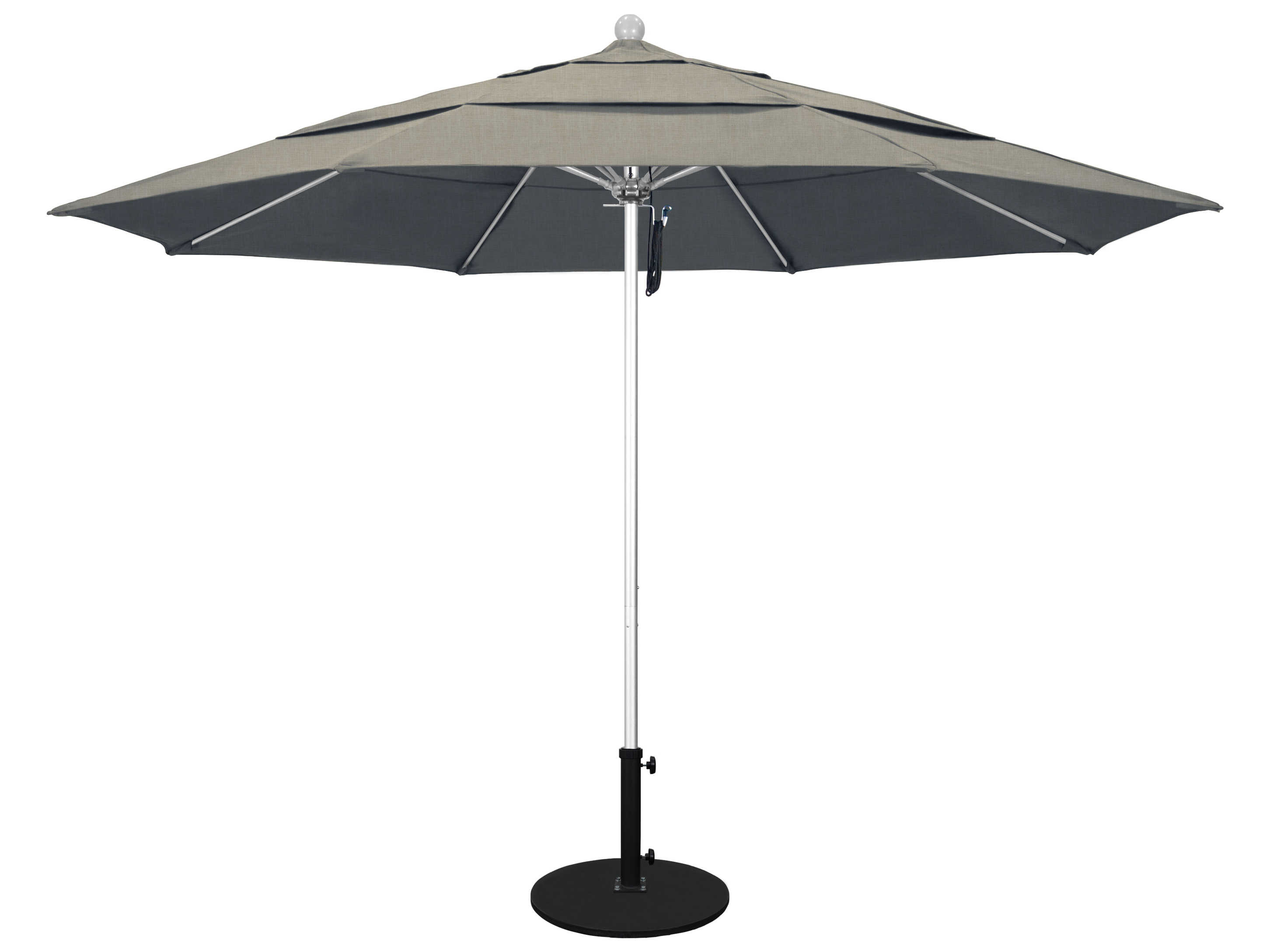 California Patio Umbrella Quick Ship Venture Series 11 Foot Octagon Market Aluminum Patio Umbrella with Pulley Lift System