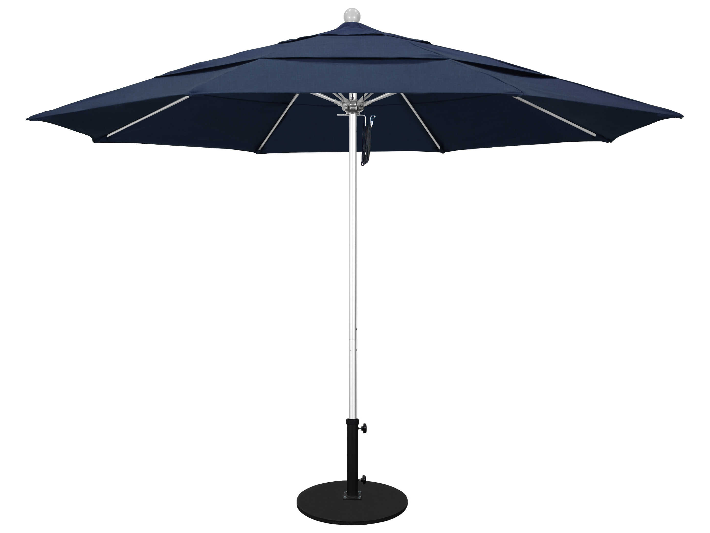 California Patio Umbrella Quick Ship Venture Series 11 Foot Octagon Market Aluminum Patio Umbrella with Pulley Lift System