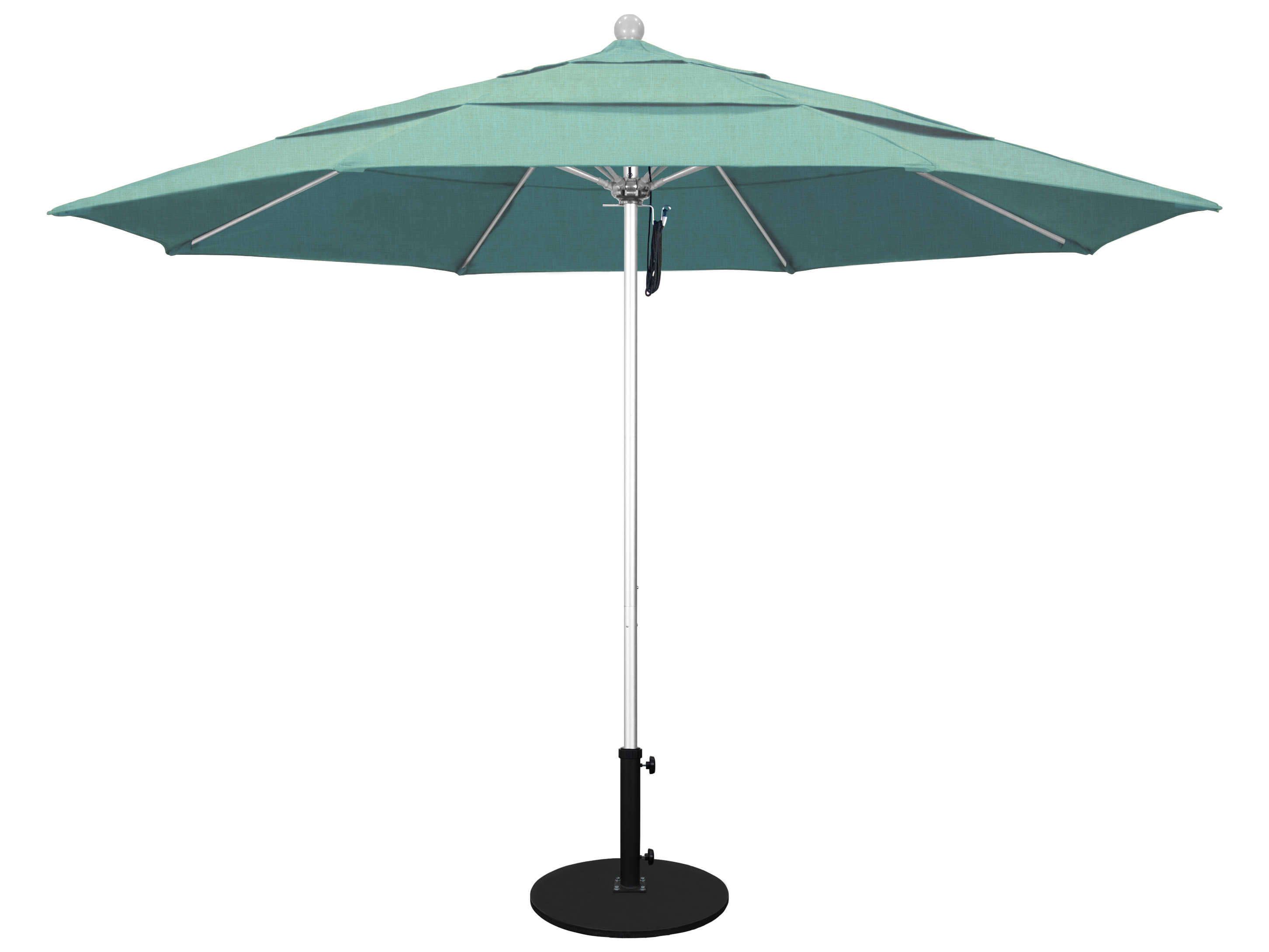 California Patio Umbrella Custom Venture Series 11 Foot Octagon Market Aluminum Patio Umbrella with Pulley Lift System
