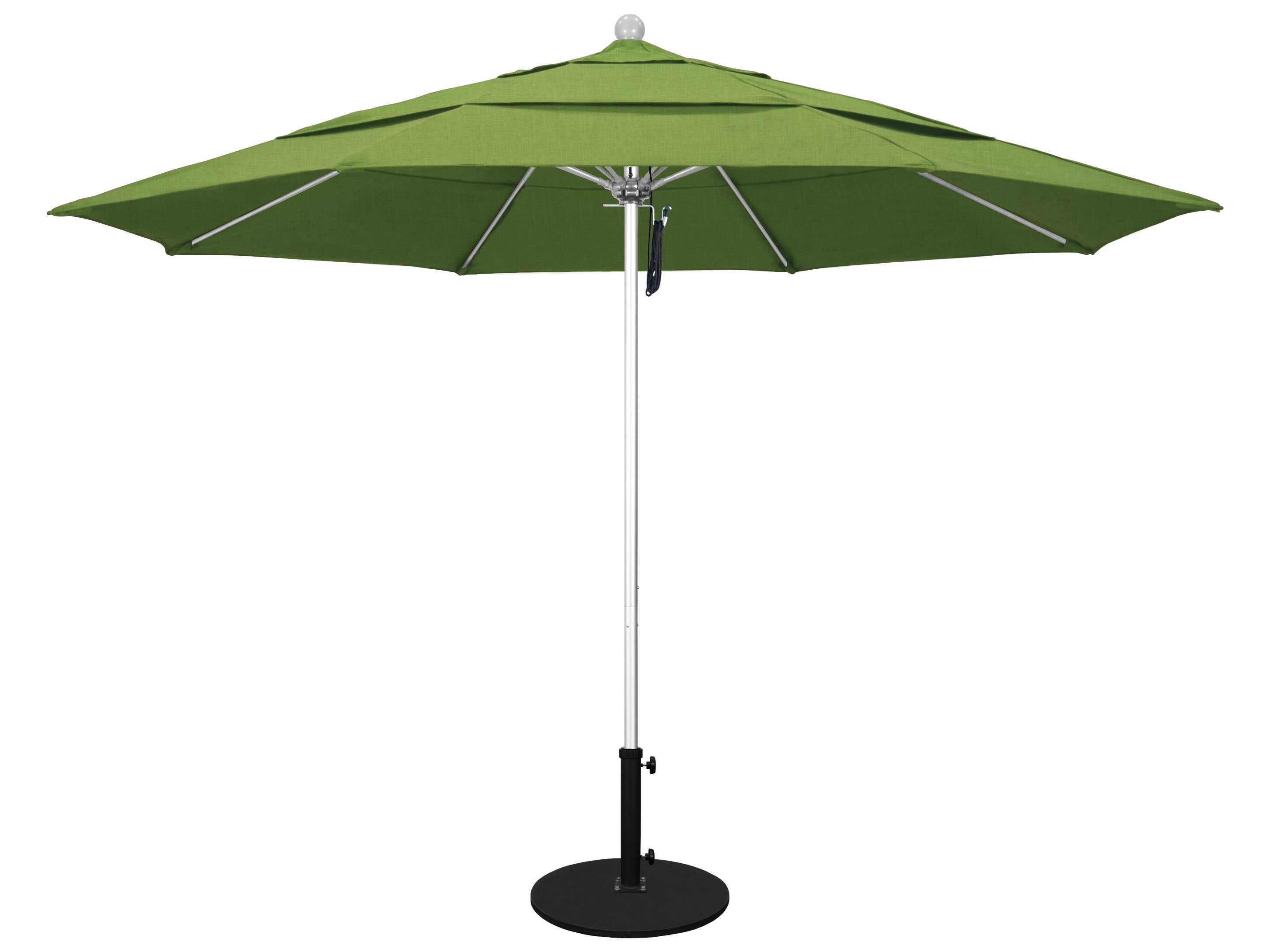 California Patio Umbrella Custom Venture Series 11 Foot Octagon Market Aluminum Patio Umbrella with Pulley Lift System