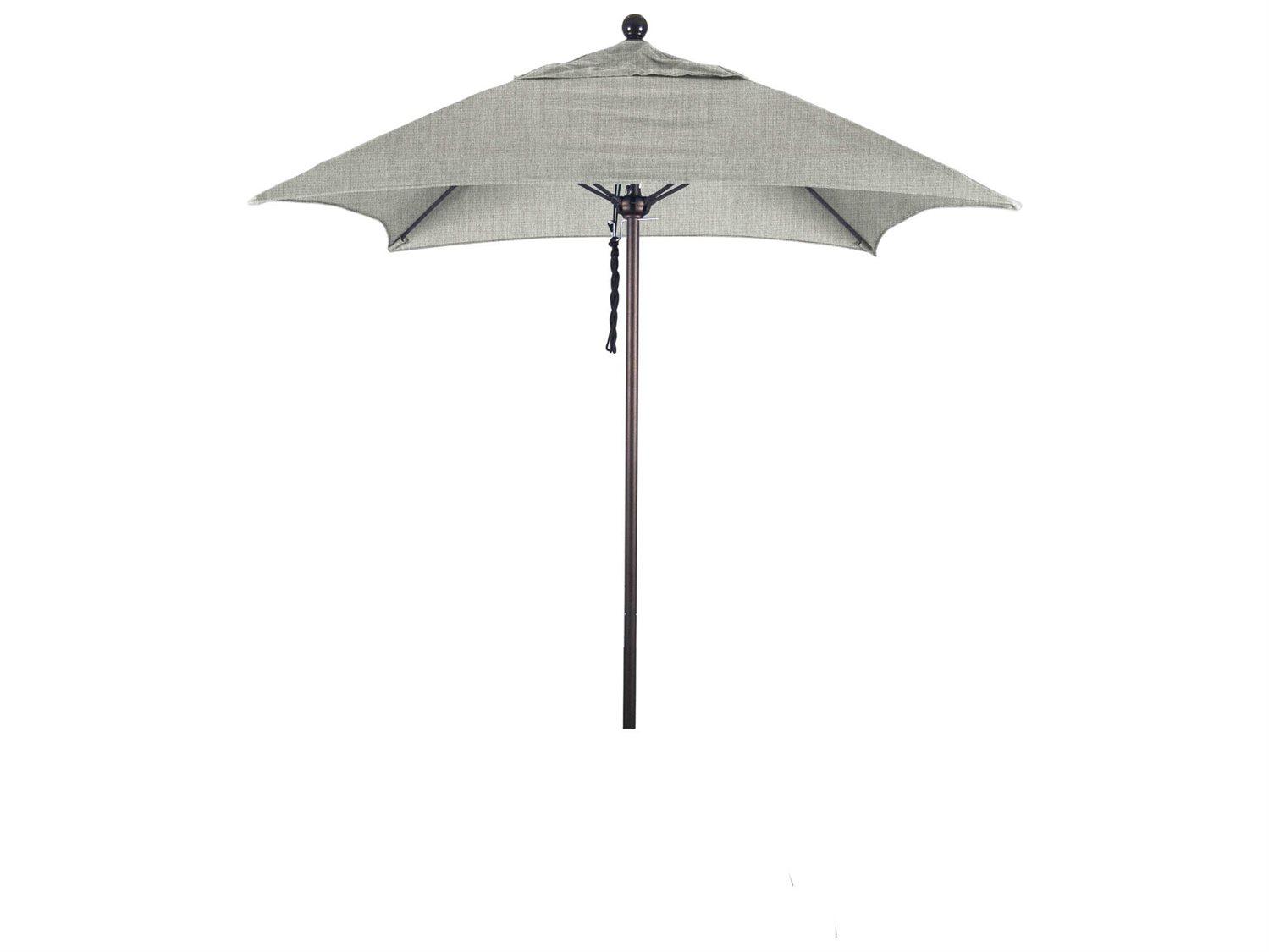 California Outdoor Umbrella Custom Venture Series 6 Foot Square Market Aluminum Outdoor Umbrella with Push Lift System