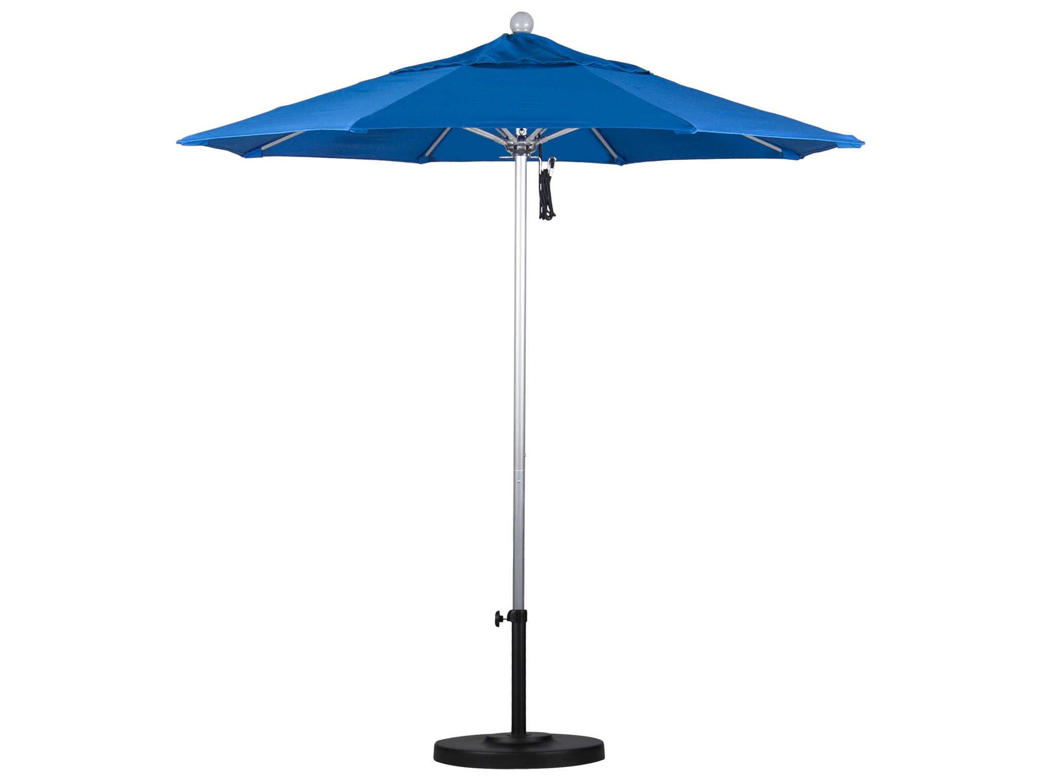 California Outdoor Patio Umbrella Quick Ship Venture Series 7.5 Foot Octagon Market Aluminum Outdoor Patio Umbrella with Push Lift System