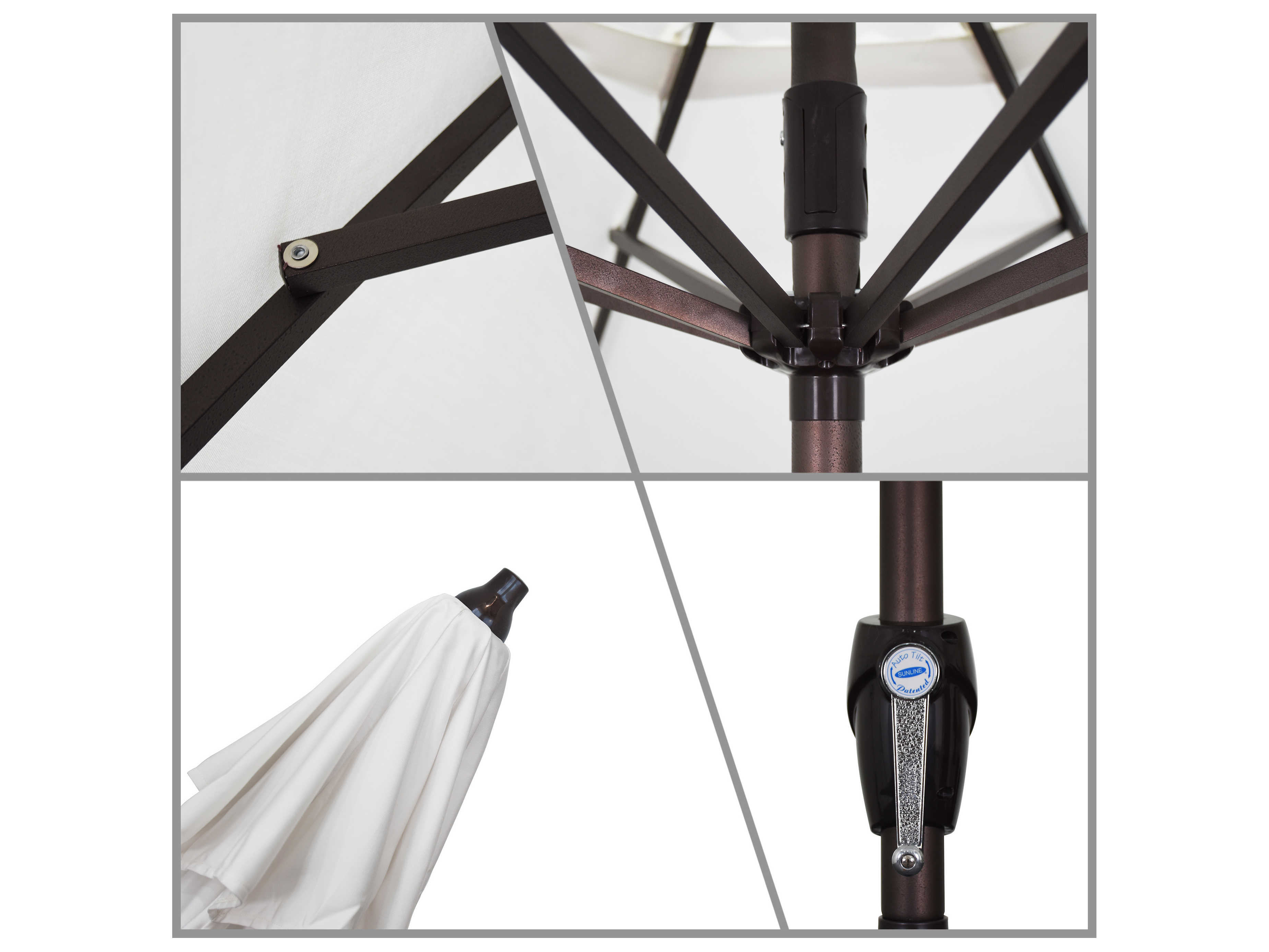 California Quick Ship Casa 9 Foot Octagon Market Aluminum Umbrella with Crank Lift System