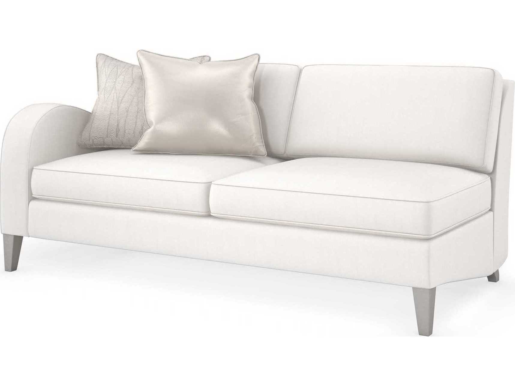 Caracole Victoria LAF Sparkling Argent White Upholstered Loveseat