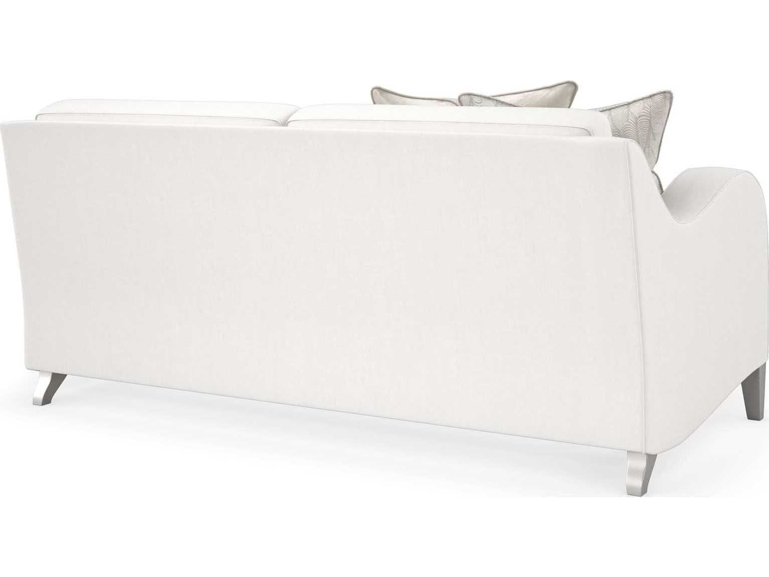 Caracole Victoria LAF Sparkling Argent White Upholstered Loveseat