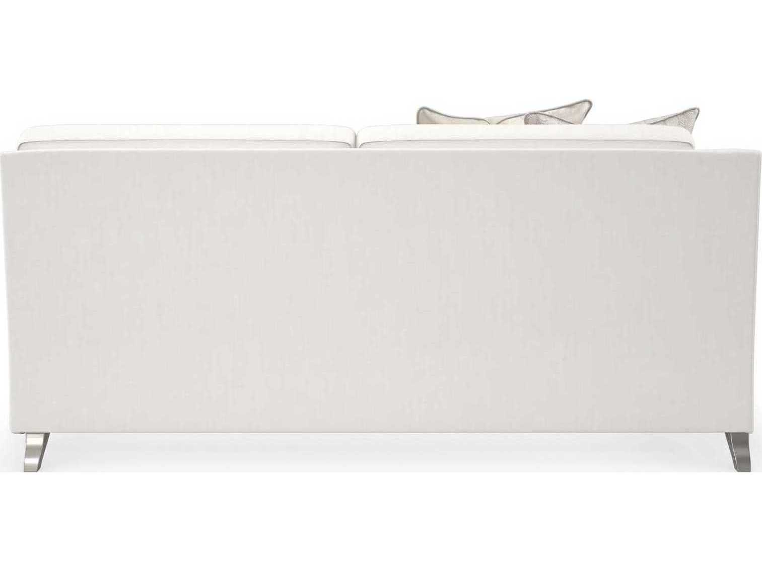 Caracole Victoria LAF Sparkling Argent White Upholstered Loveseat