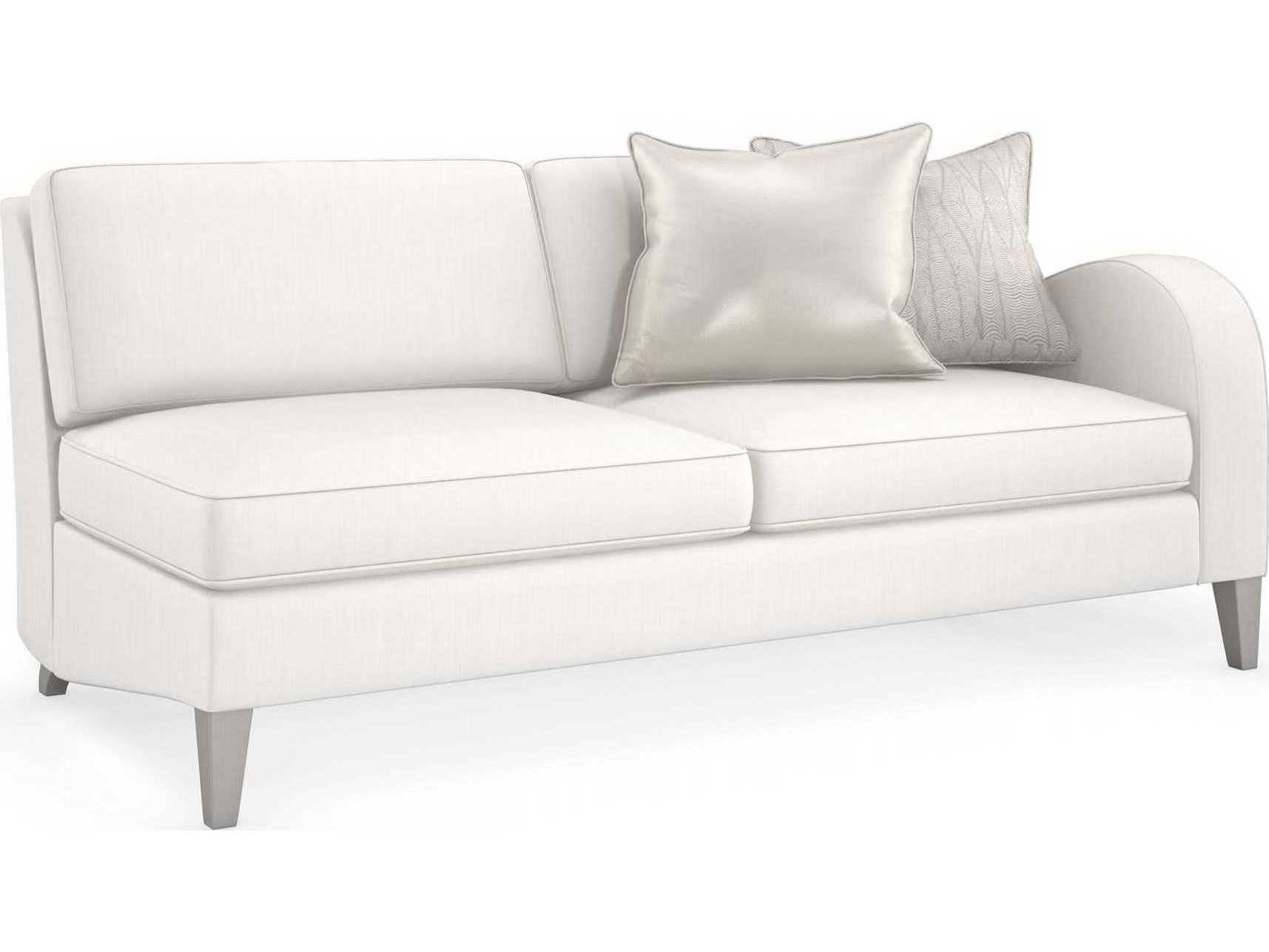 Caracole Victoria RAF Sparkling Argent White Upholstered Loveseat