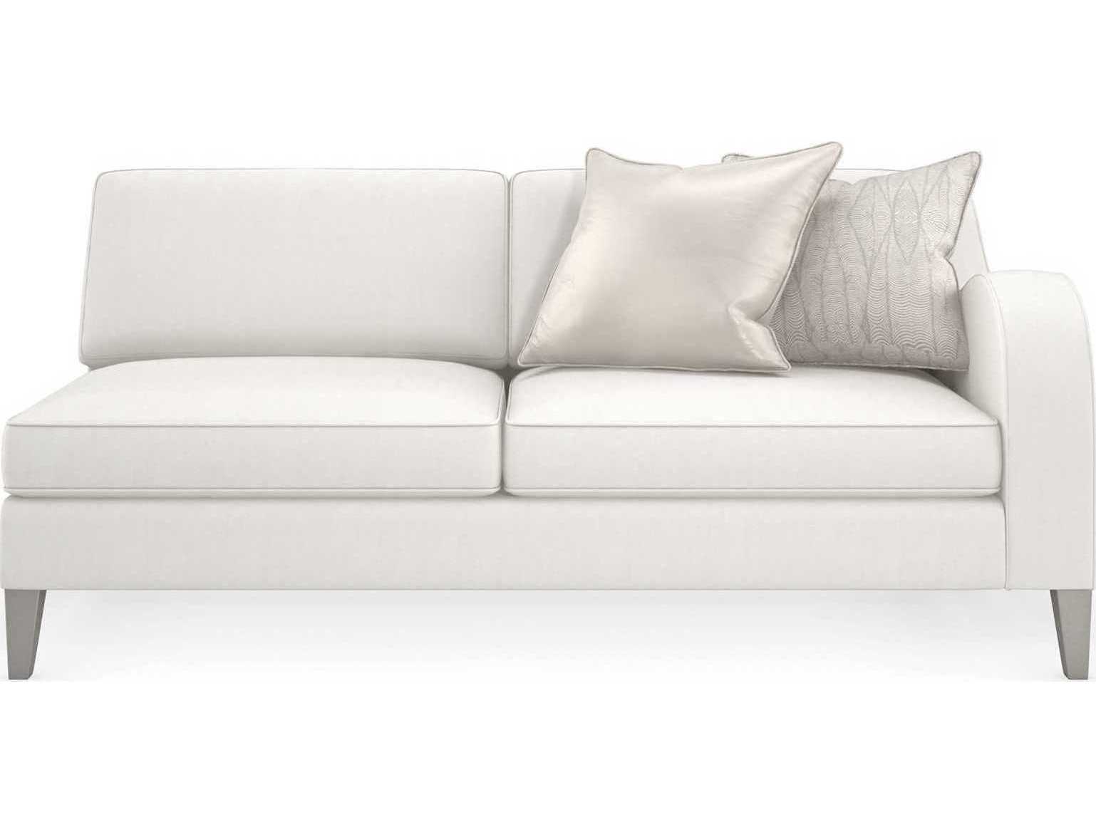 Caracole Victoria RAF Sparkling Argent White Upholstered Loveseat