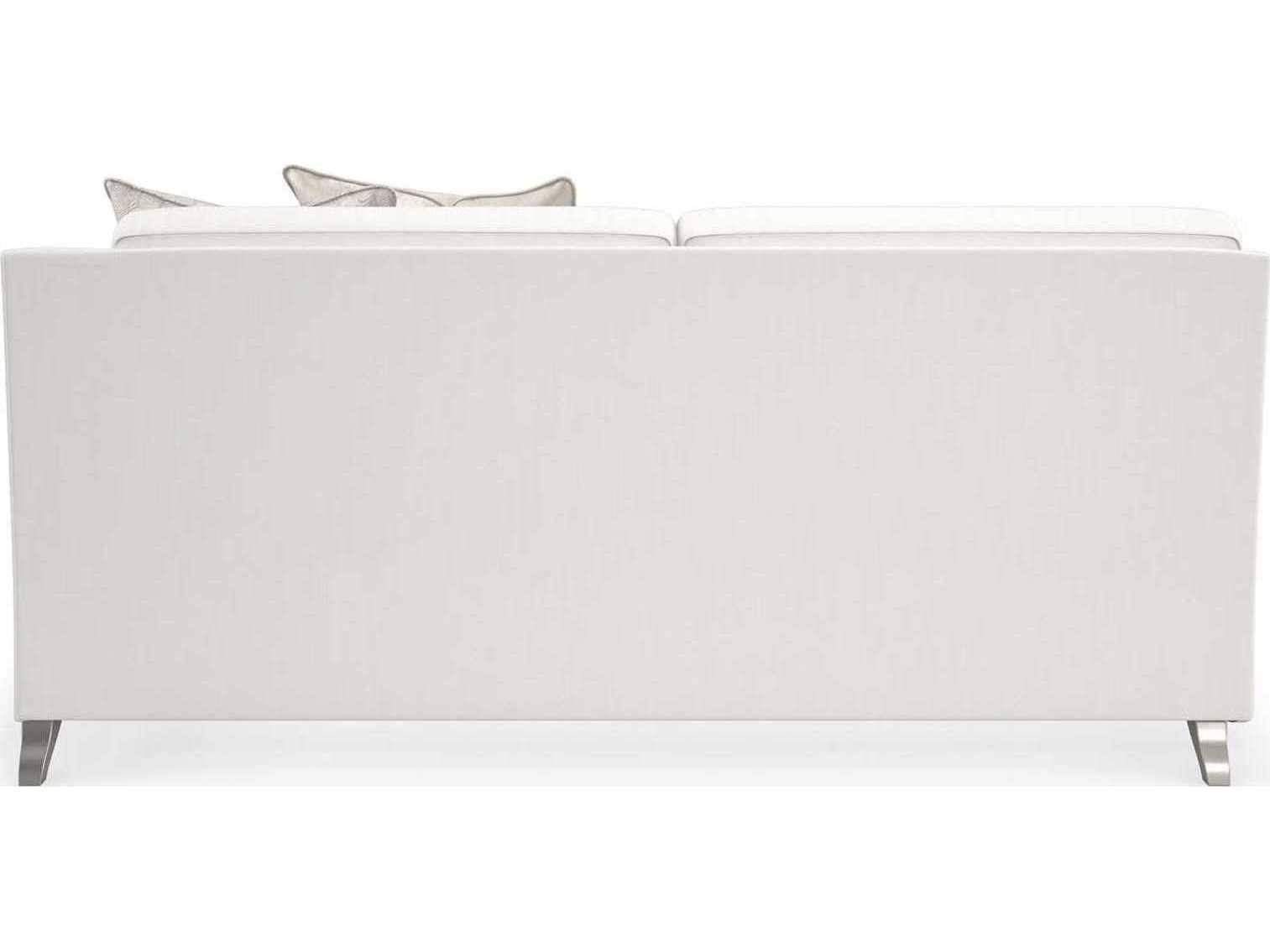 Caracole Victoria RAF Sparkling Argent White Upholstered Loveseat