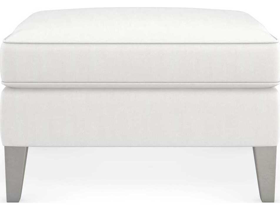 Caracole Victoria Sparkling Argent White Upholstered Ottoman
