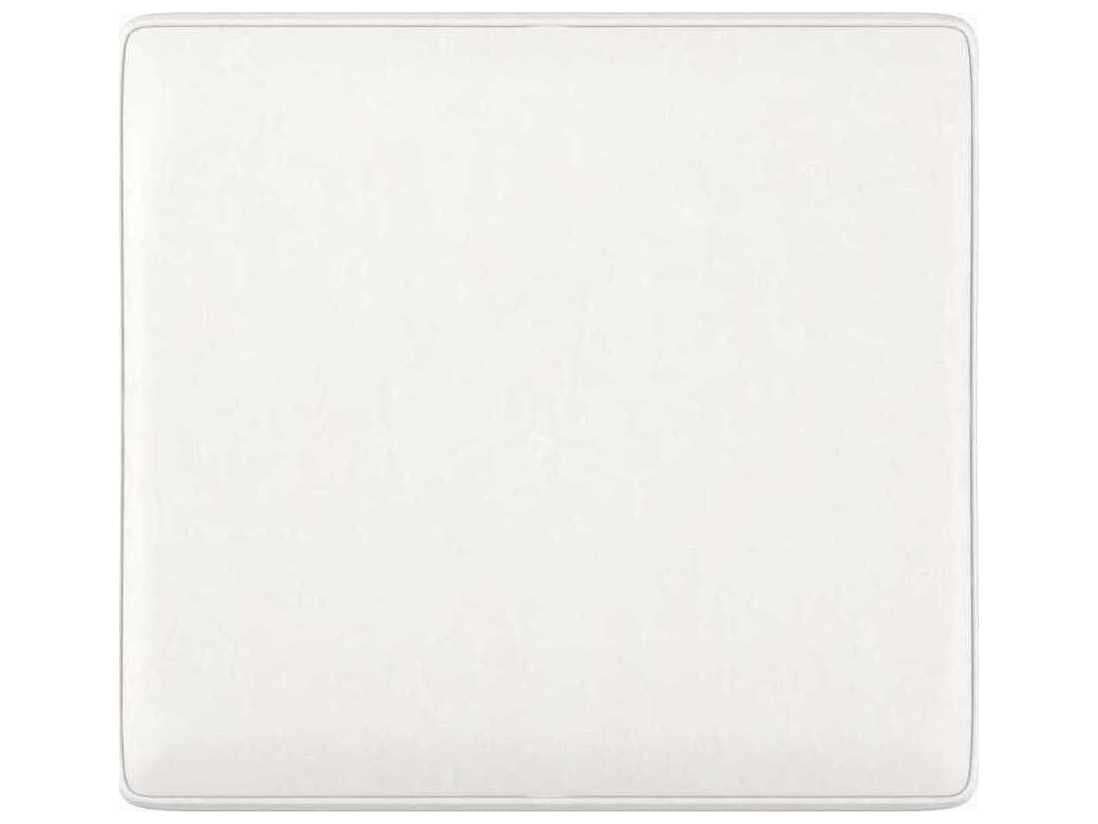 Caracole Victoria Sparkling Argent White Upholstered Ottoman