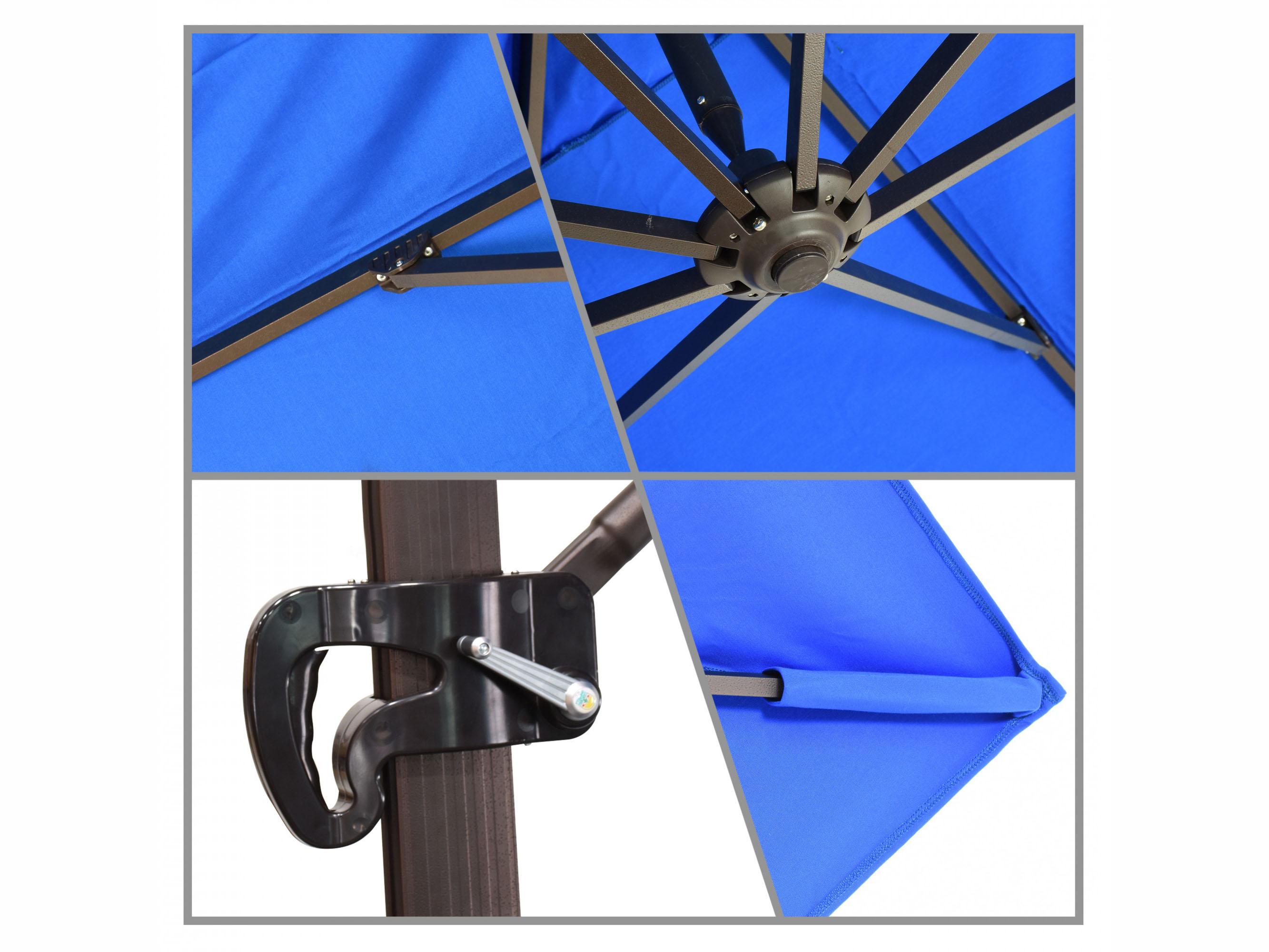 California Patio Umbrella Quick Ship Cali Series 11 Foot Octagon Cantilever Aluminum Patio Umbrella with Crank Lift System