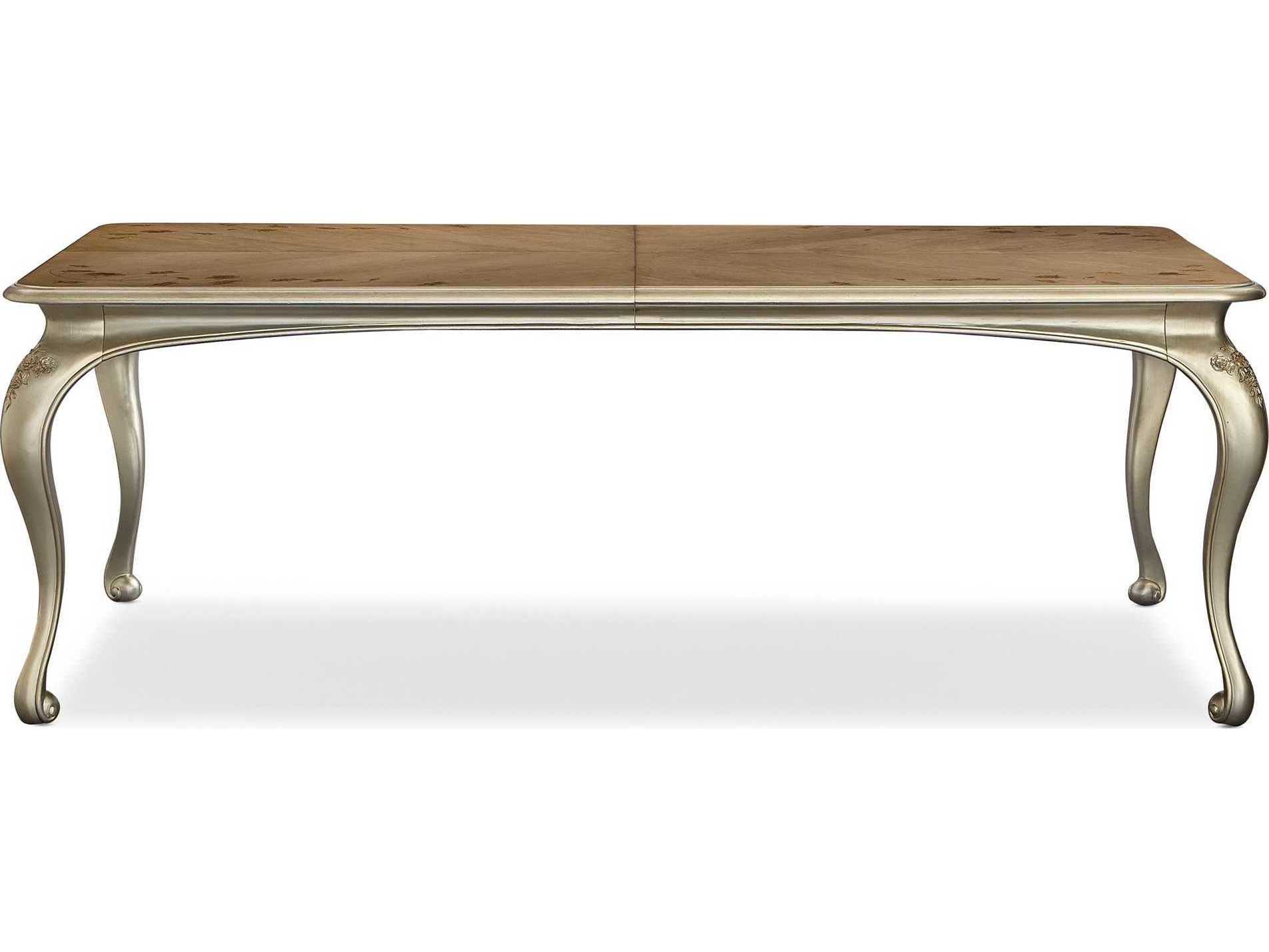 Caracole Fontainebleau Extendable Rectangular Wood Cendre Champagne Mist Dining Table