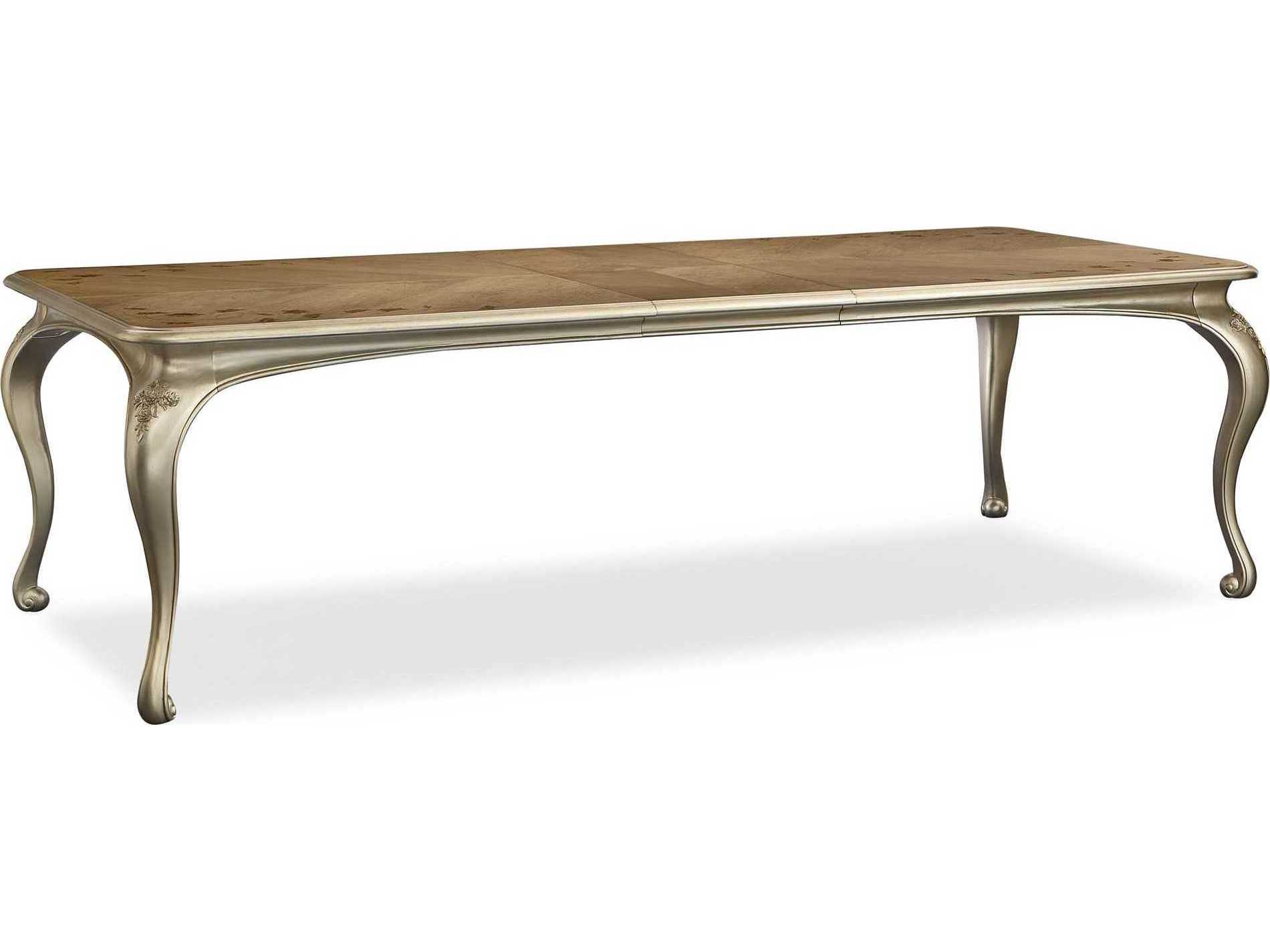 Caracole Fontainebleau Extendable Rectangular Wood Cendre Champagne Mist Dining Table