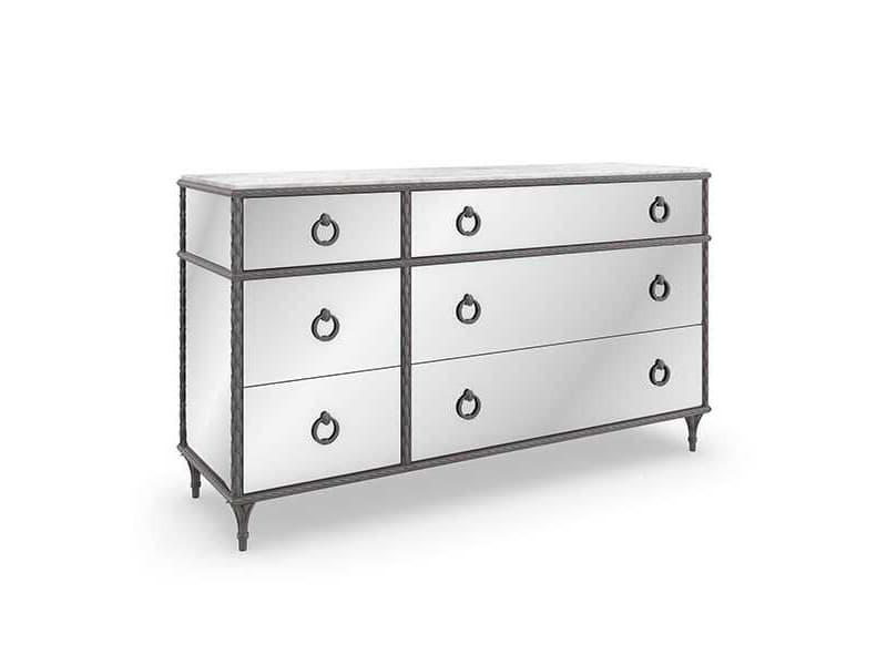 Caracole Fontainebleau 6-Drawers Mirrored Hardwood Double Dresser