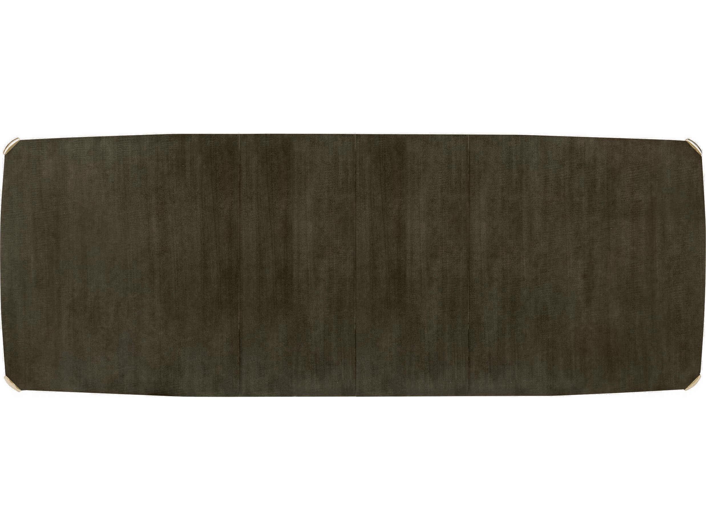 Caracole Classic All Trimmed Out Expandable Charcoal Extendable Rectangular Wood Anegre With Seal Skin Whisper Of Gold Dining Table